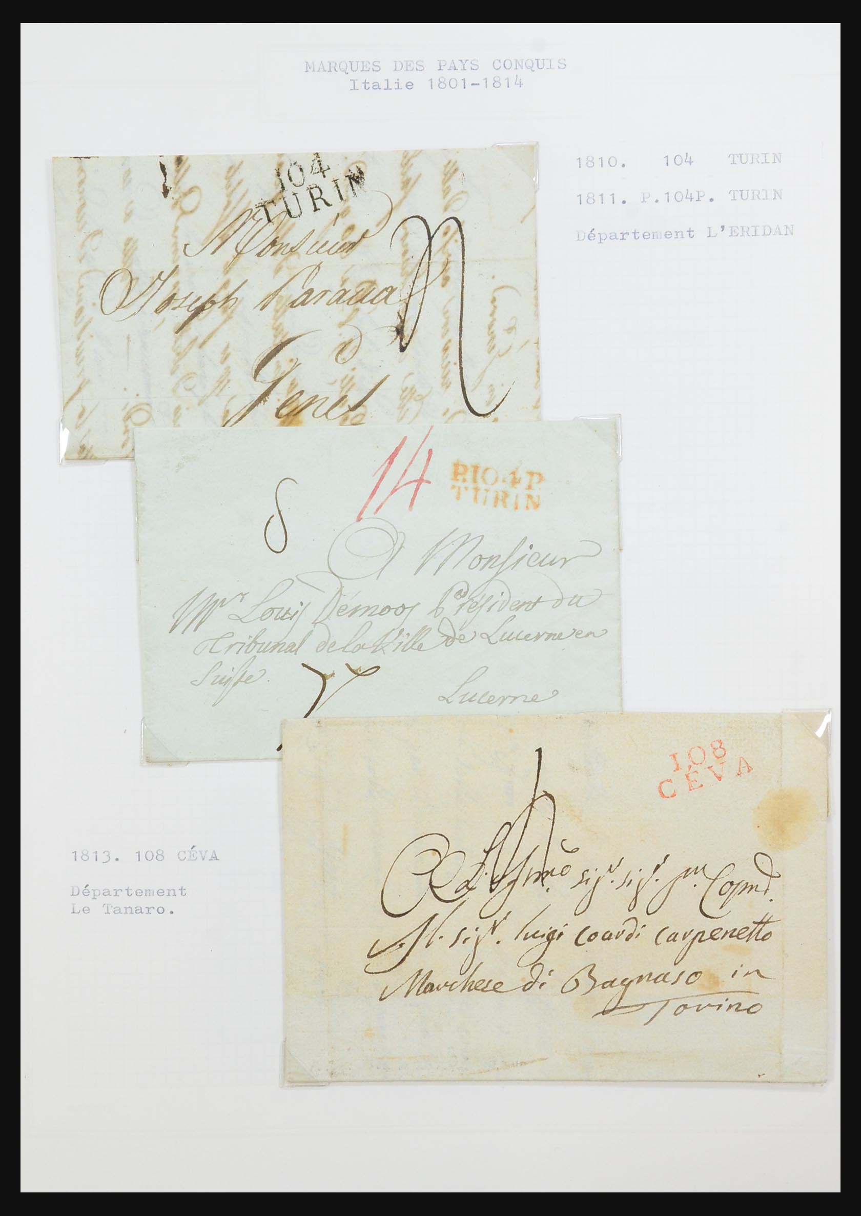 31526 018 - 31526 Frankrijk brieven en stempels 1725 (!)-1900.