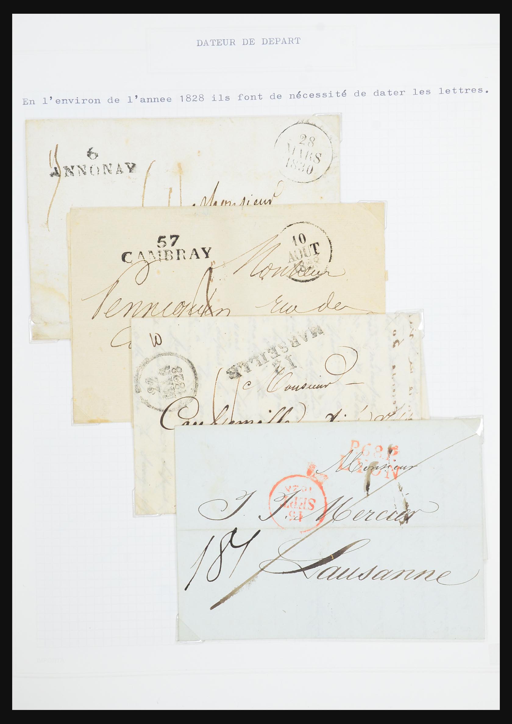 31526 020 - 31526 Frankrijk brieven en stempels 1725 (!)-1900.