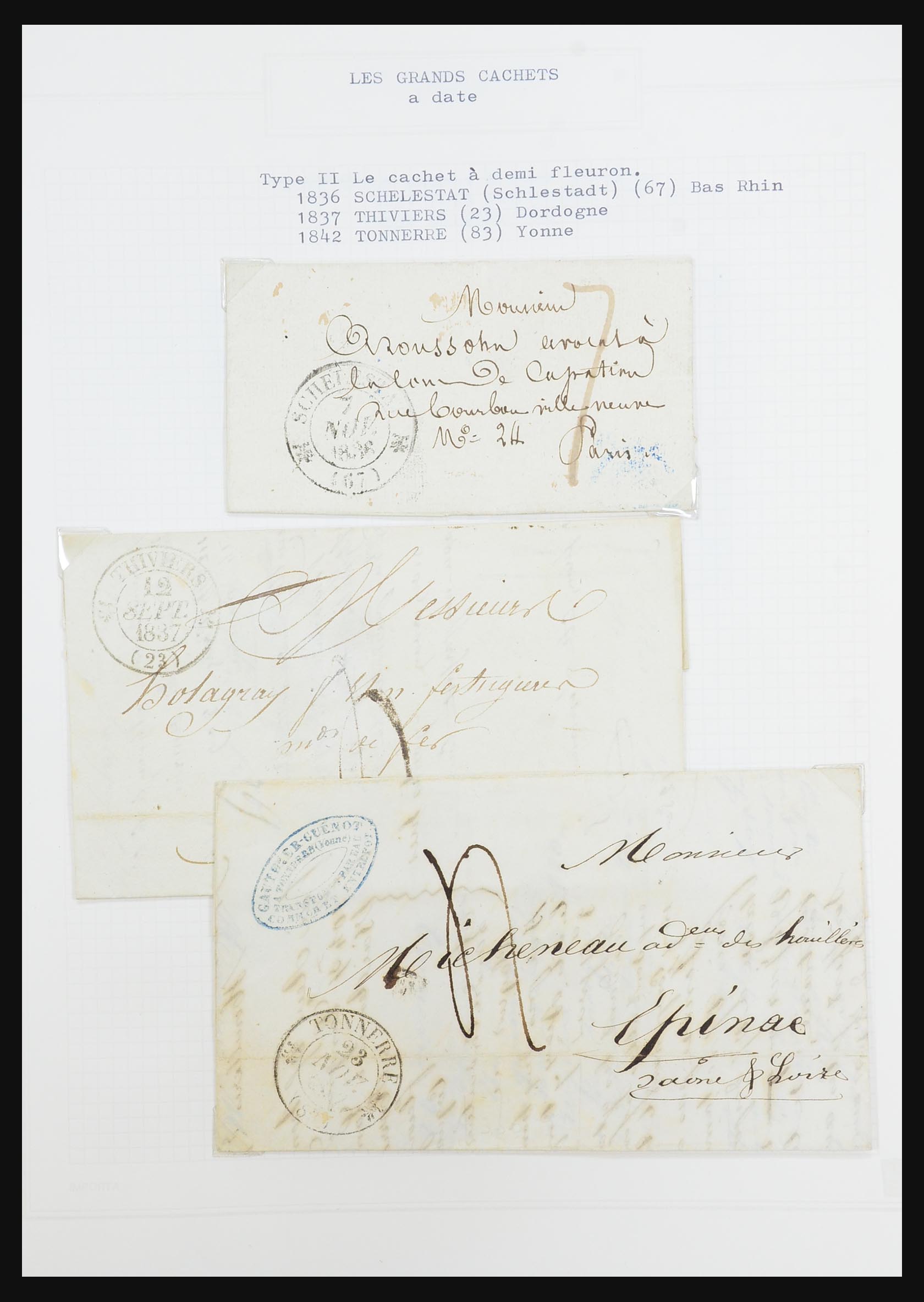 31526 023 - 31526 Frankrijk brieven en stempels 1725 (!)-1900.
