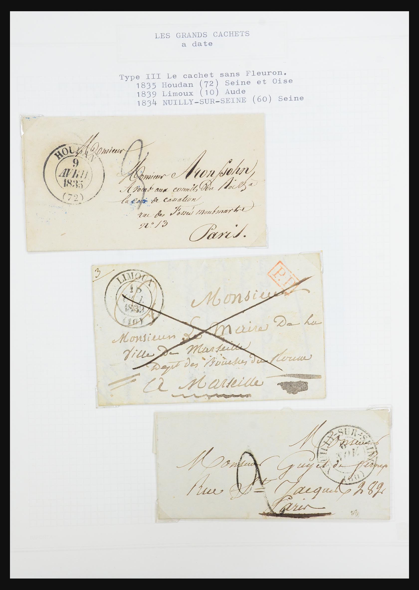 31526 025 - 31526 Frankrijk brieven en stempels 1725 (!)-1900.