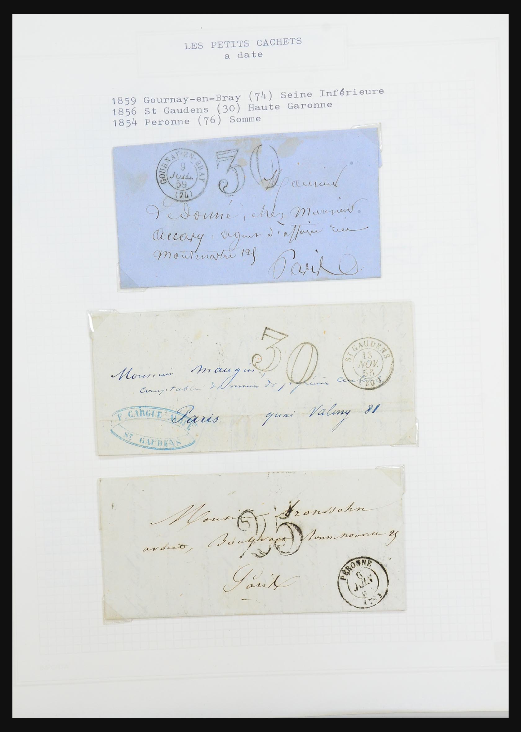 31526 028 - 31526 Frankrijk brieven en stempels 1725 (!)-1900.