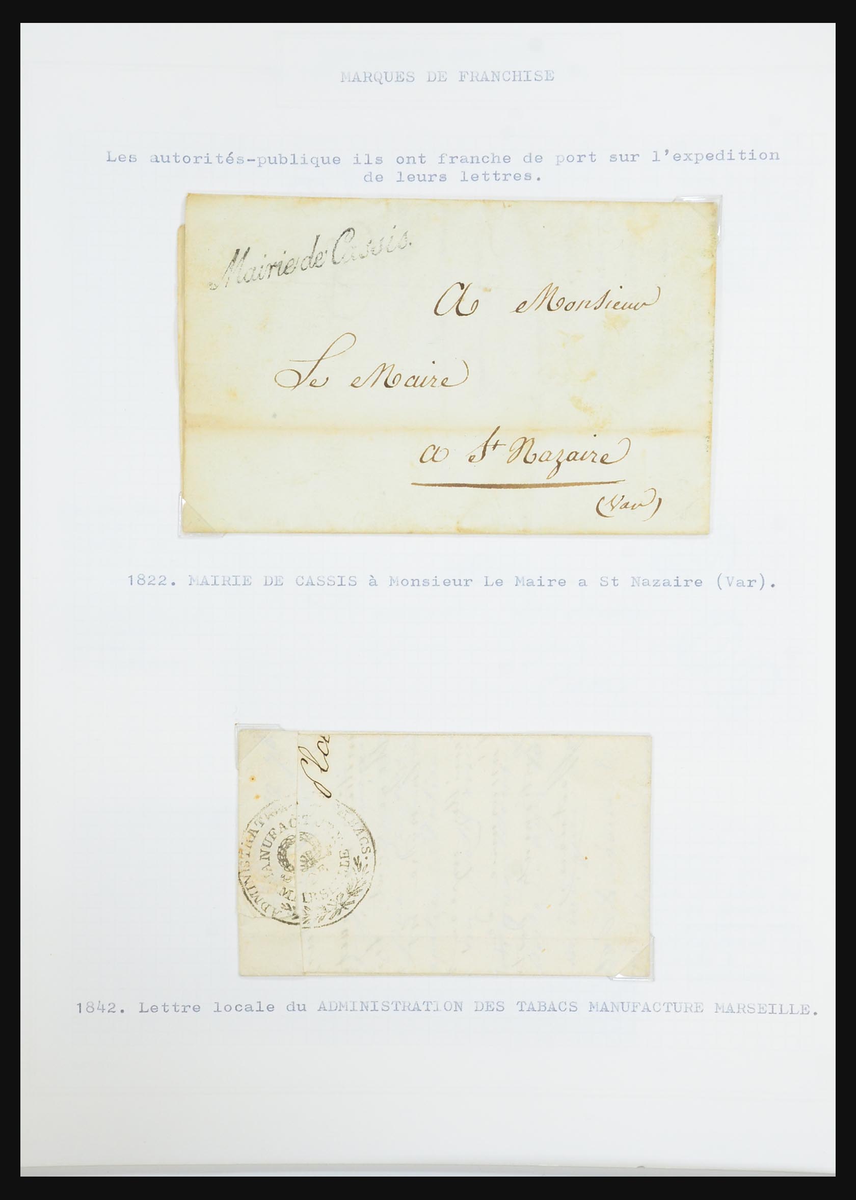 31526 030 - 31526 Frankrijk brieven en stempels 1725 (!)-1900.