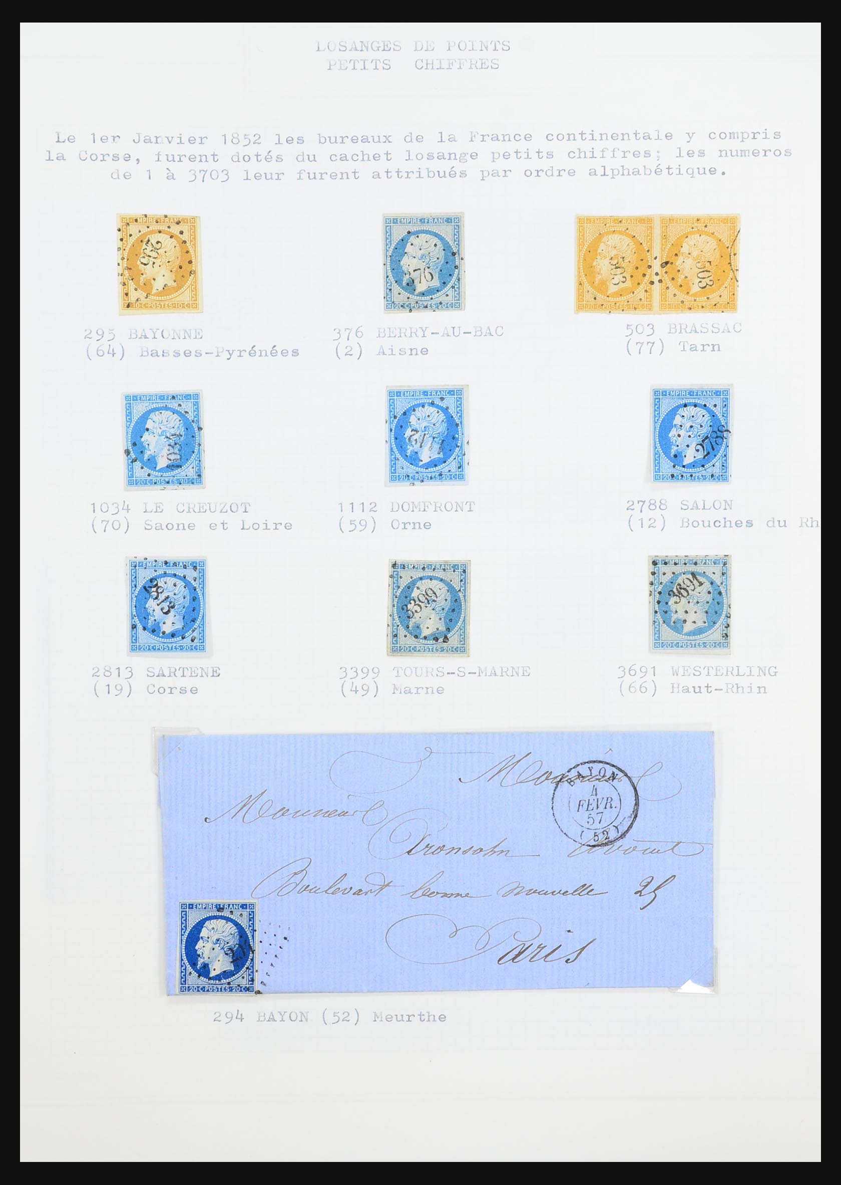 31526 032 - 31526 Frankrijk brieven en stempels 1725 (!)-1900.