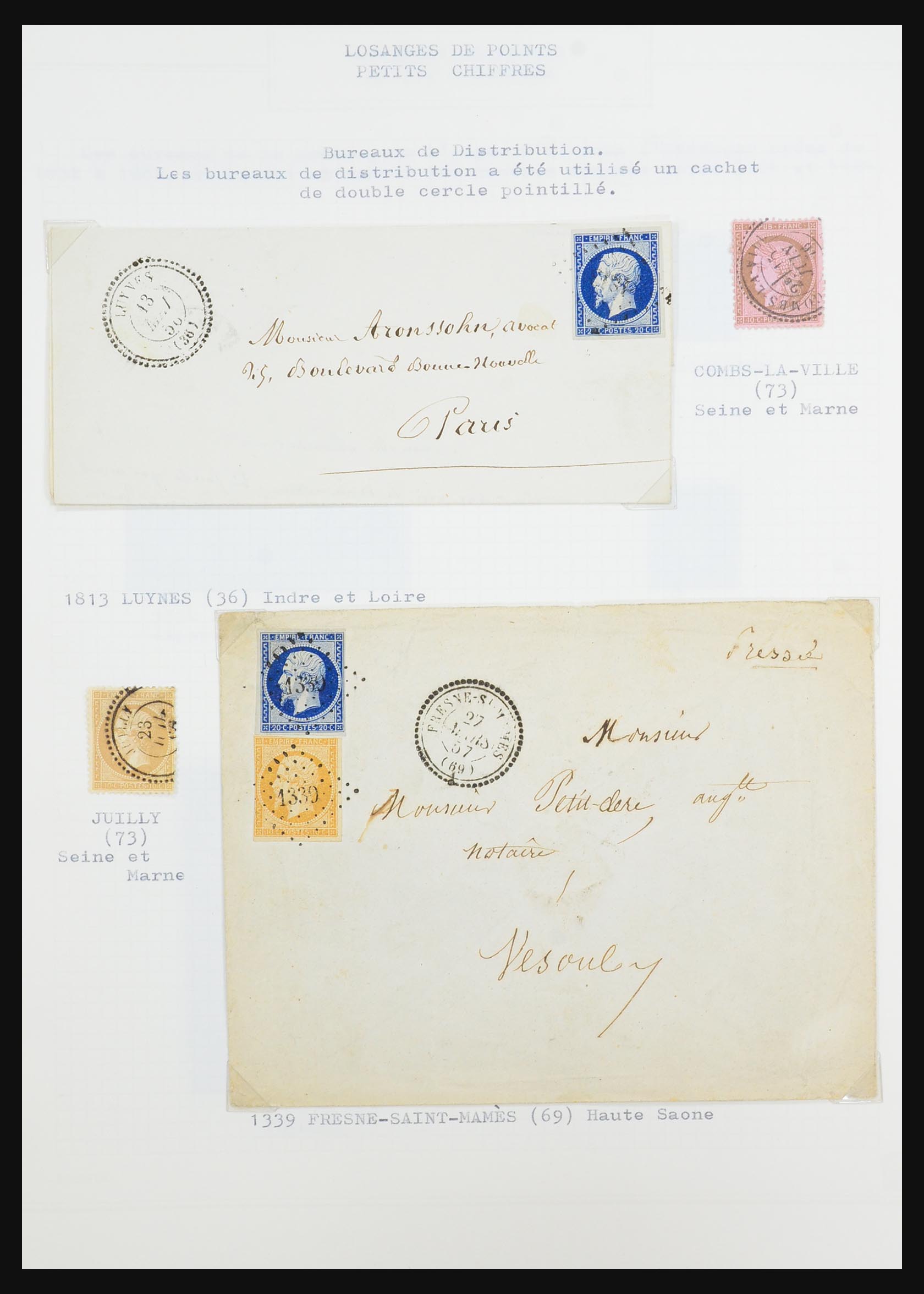31526 035 - 31526 Frankrijk brieven en stempels 1725 (!)-1900.