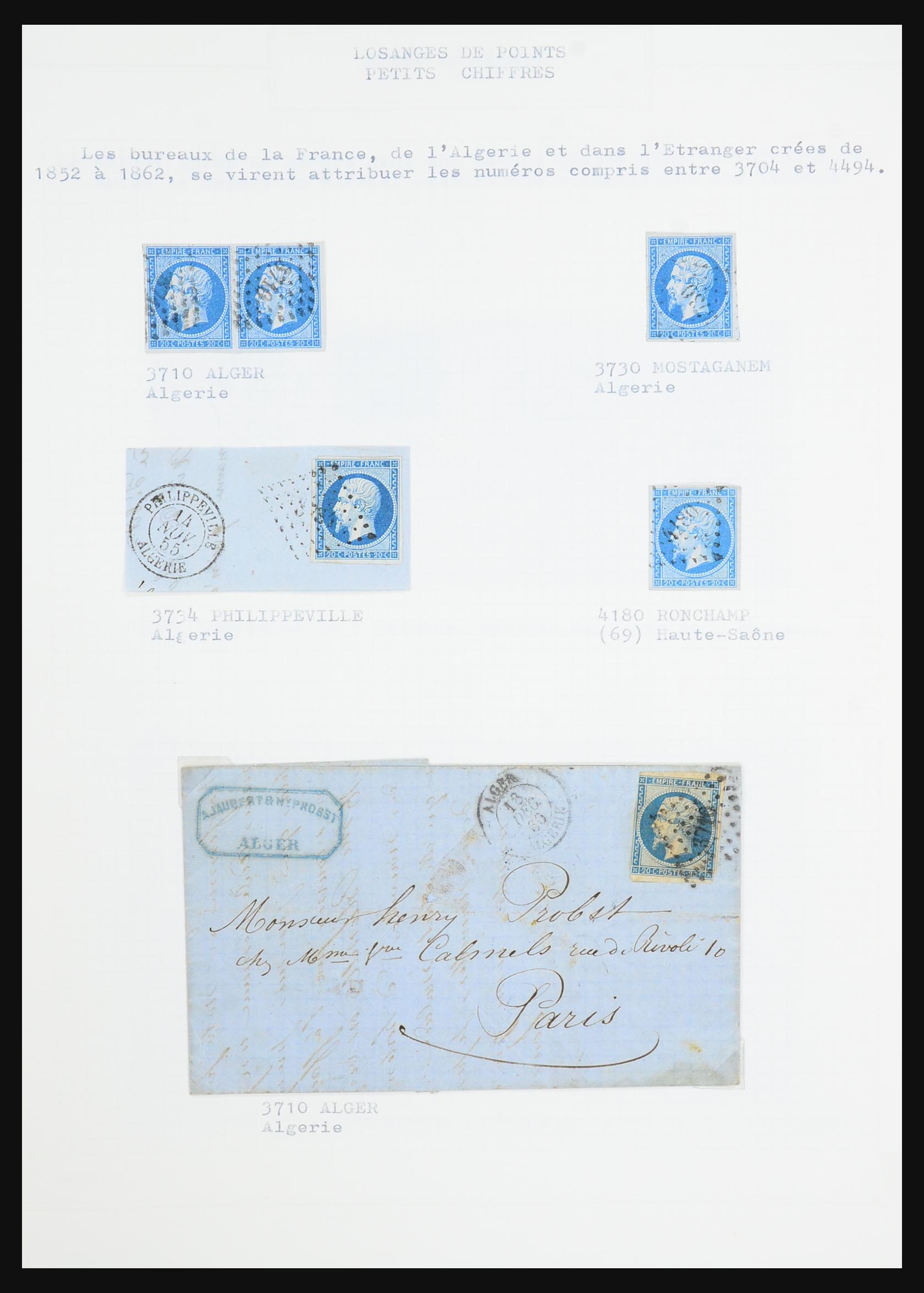 31526 036 - 31526 Frankrijk brieven en stempels 1725 (!)-1900.