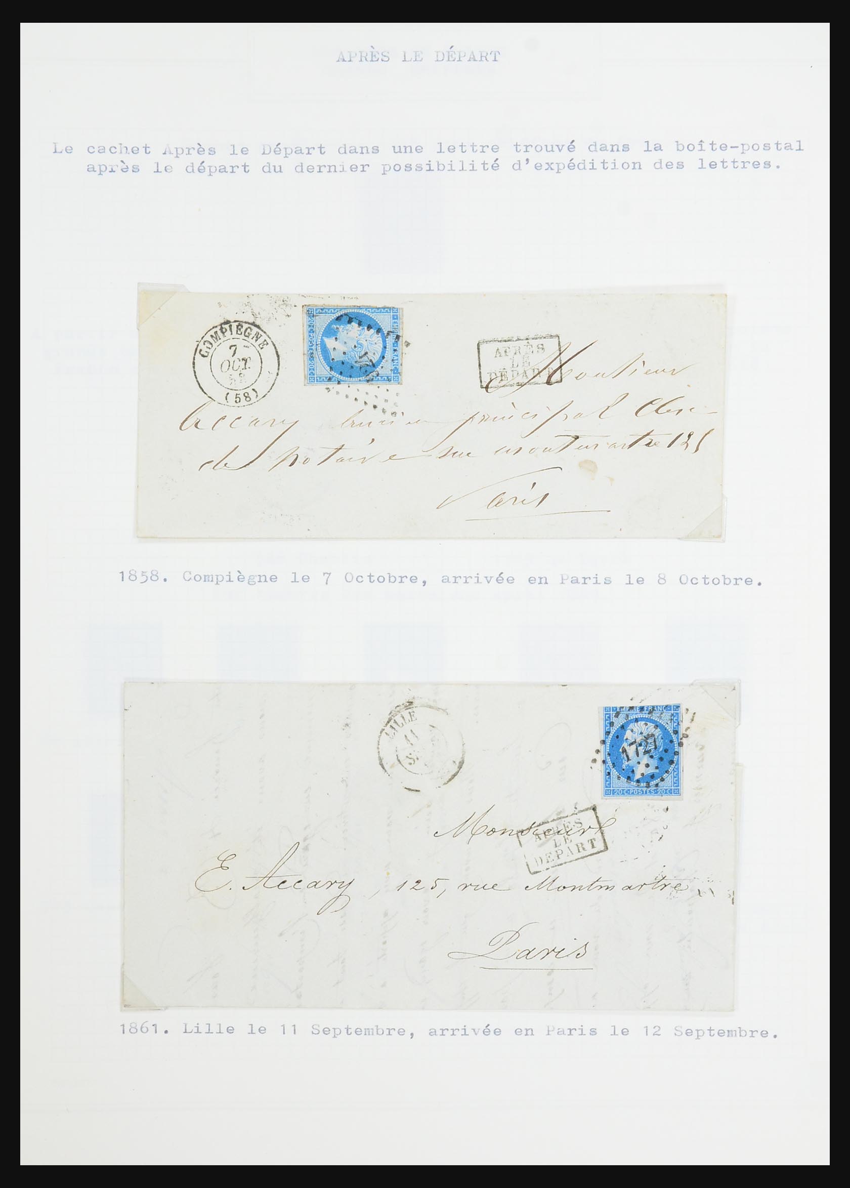 31526 037 - 31526 Frankrijk brieven en stempels 1725 (!)-1900.