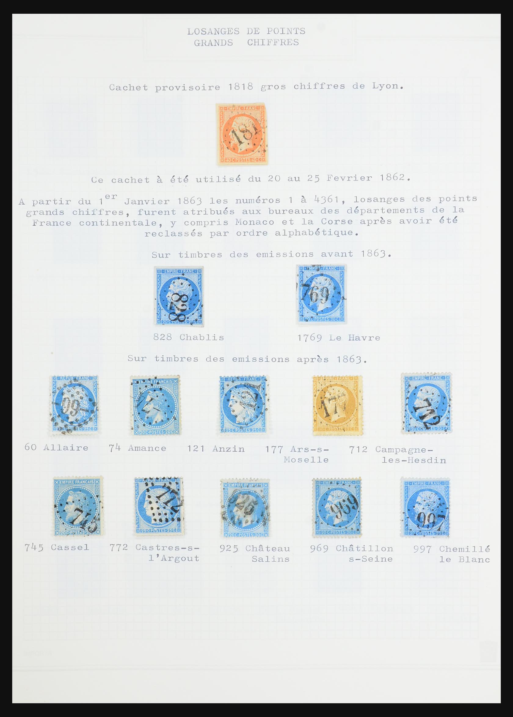 31526 038 - 31526 Frankrijk brieven en stempels 1725 (!)-1900.