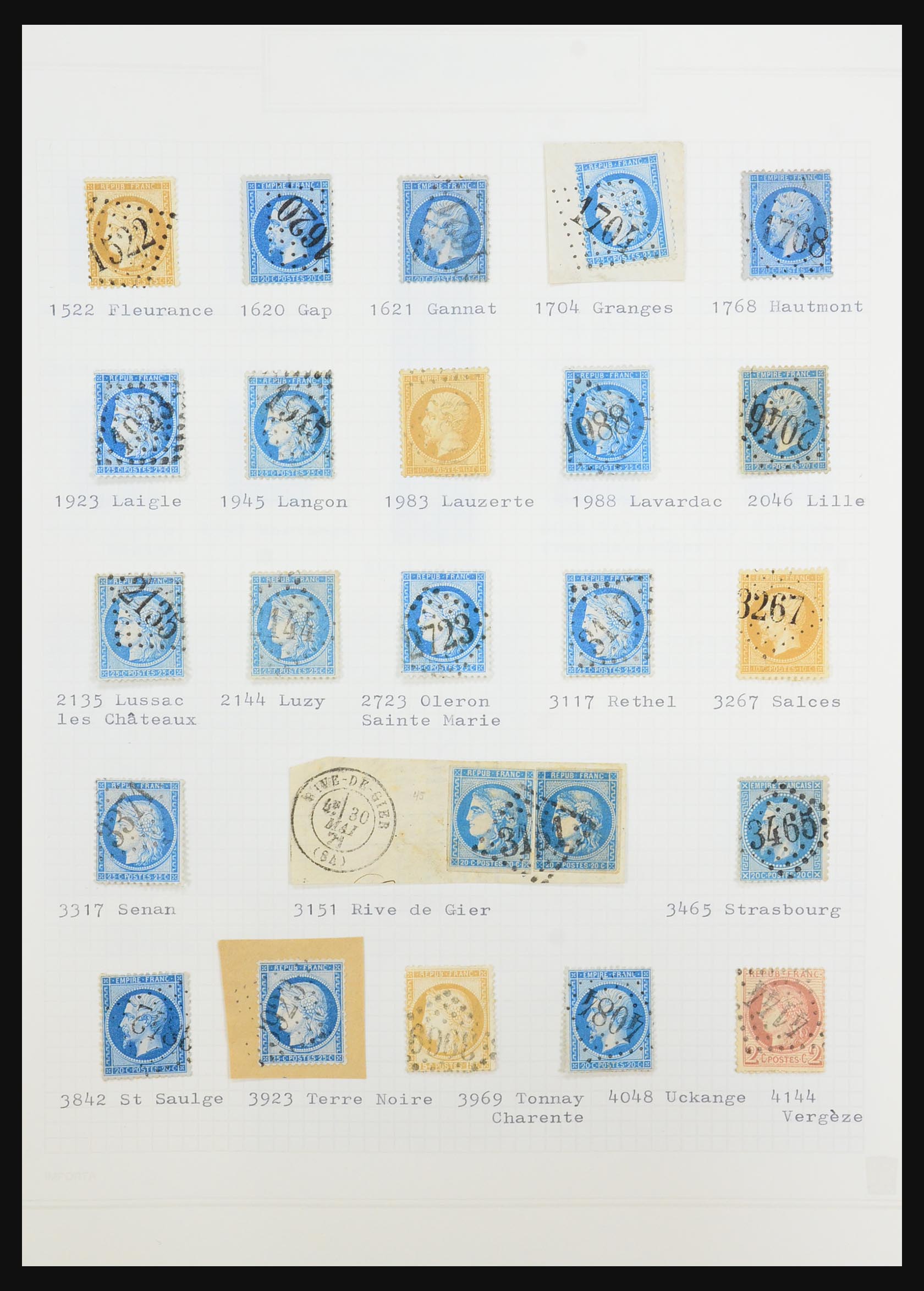 31526 039 - 31526 Frankrijk brieven en stempels 1725 (!)-1900.