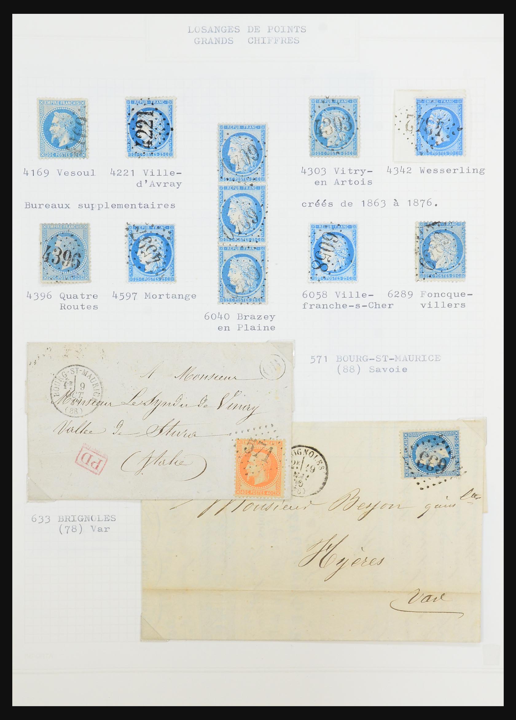 31526 040 - 31526 Frankrijk brieven en stempels 1725 (!)-1900.