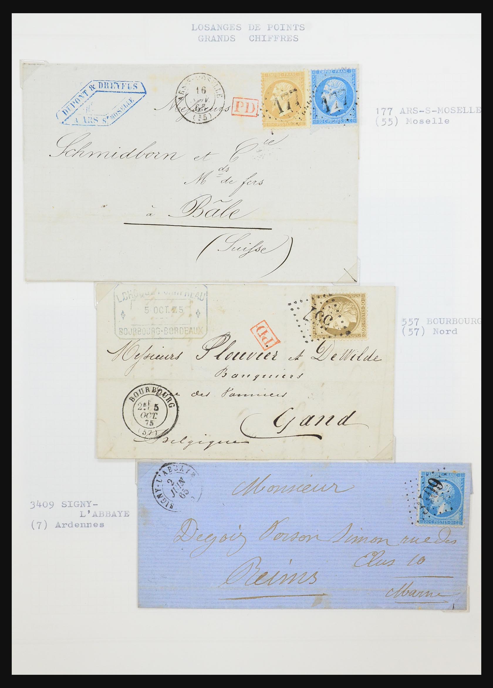 31526 041 - 31526 Frankrijk brieven en stempels 1725 (!)-1900.