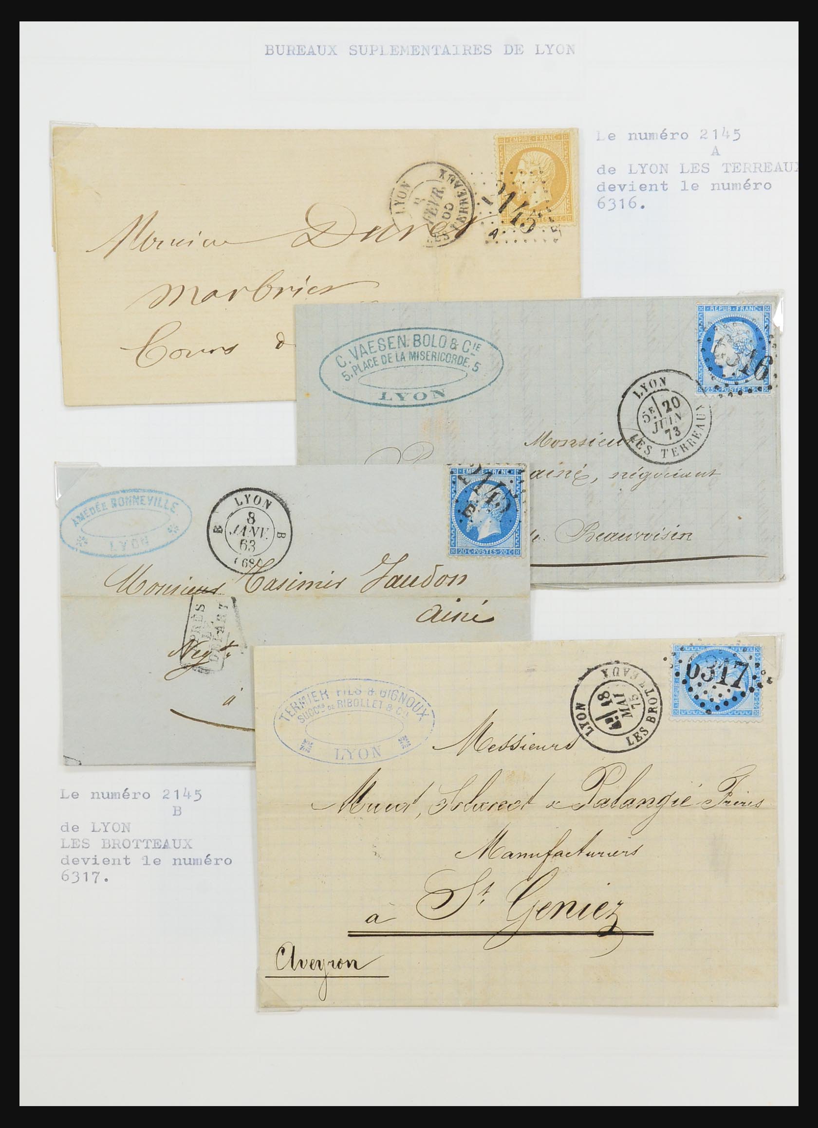 31526 051 - 31526 Frankrijk brieven en stempels 1725 (!)-1900.