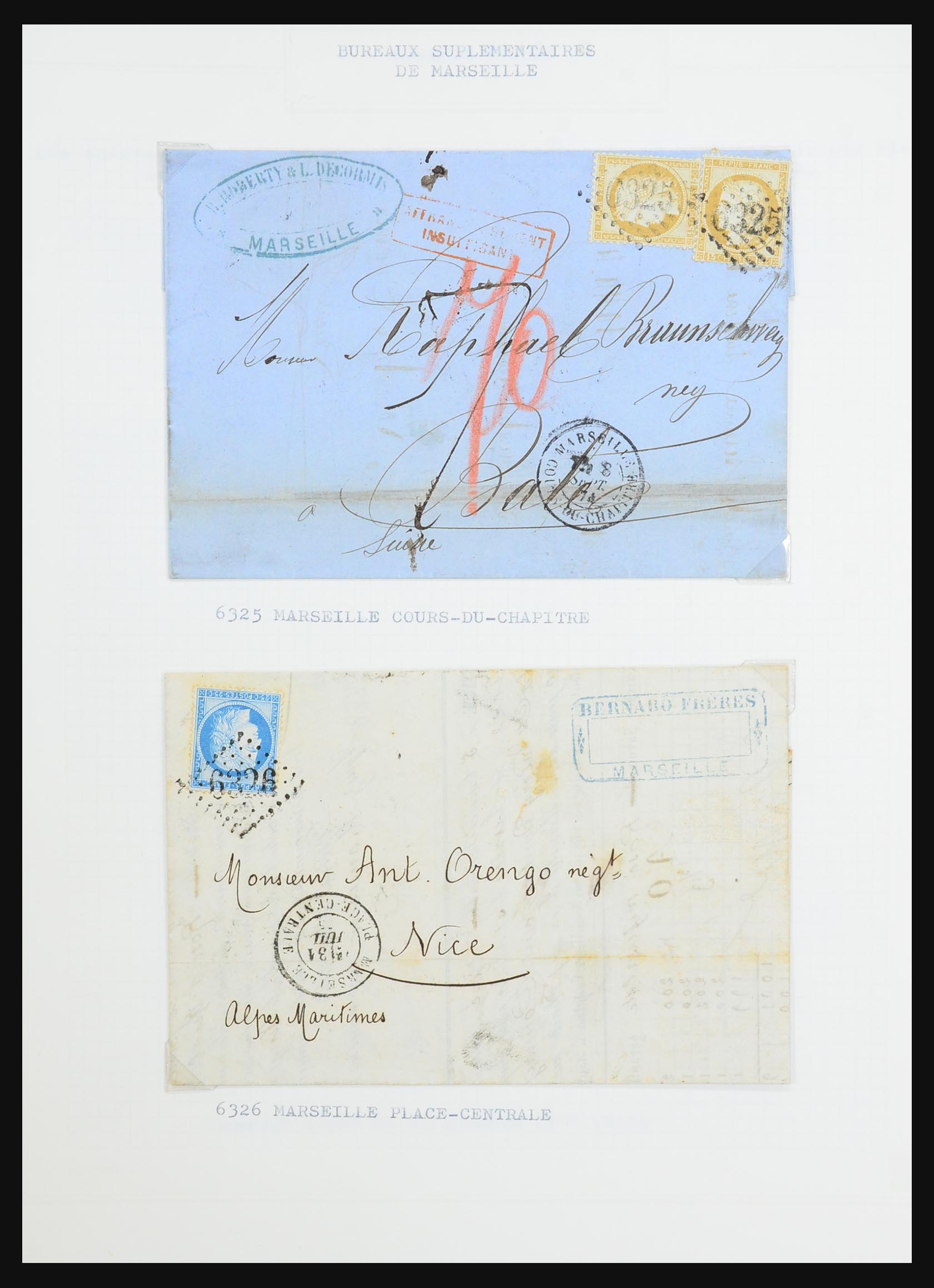 31526 053 - 31526 Frankrijk brieven en stempels 1725 (!)-1900.