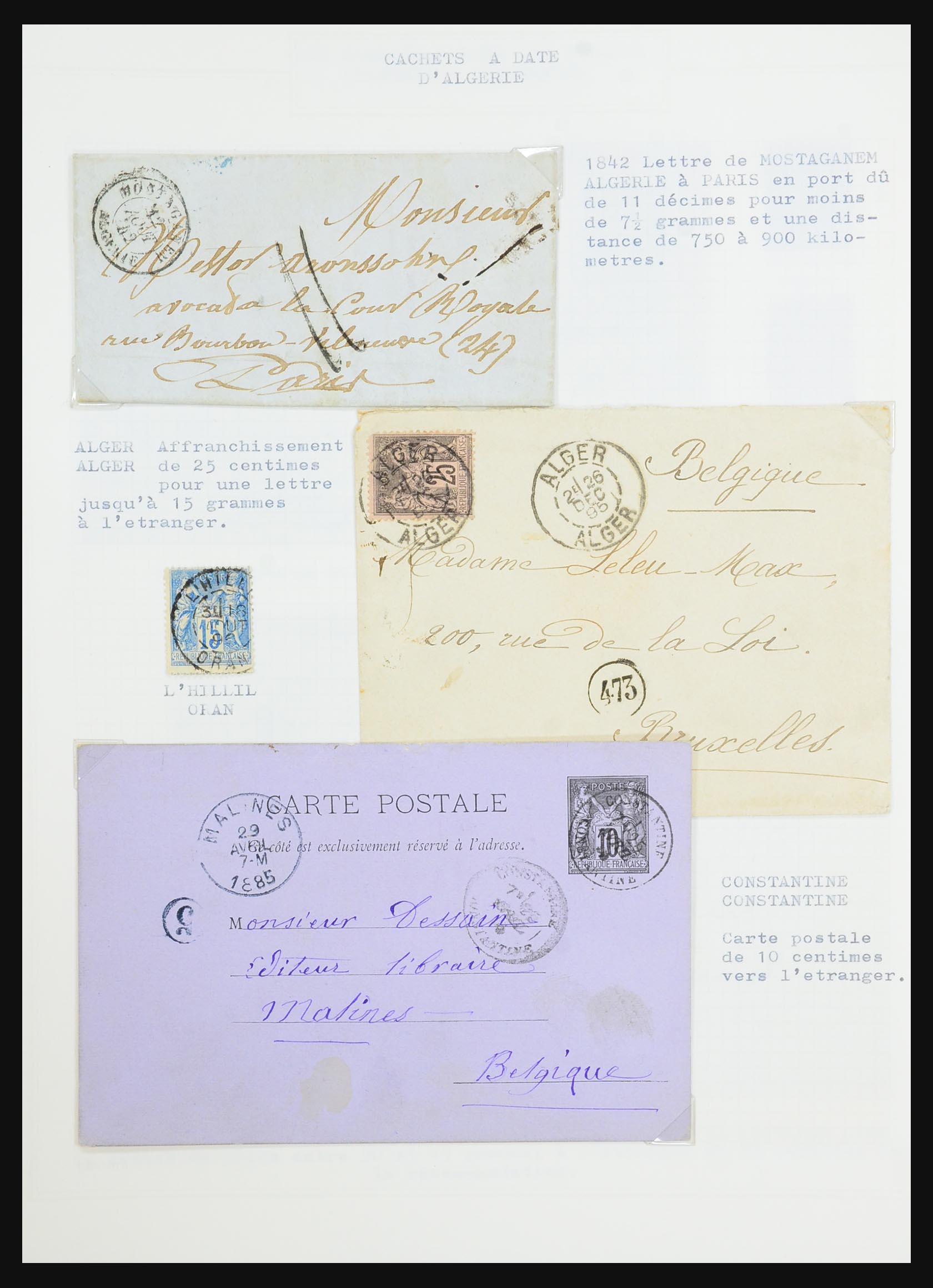 31526 059 - 31526 Frankrijk brieven en stempels 1725 (!)-1900.