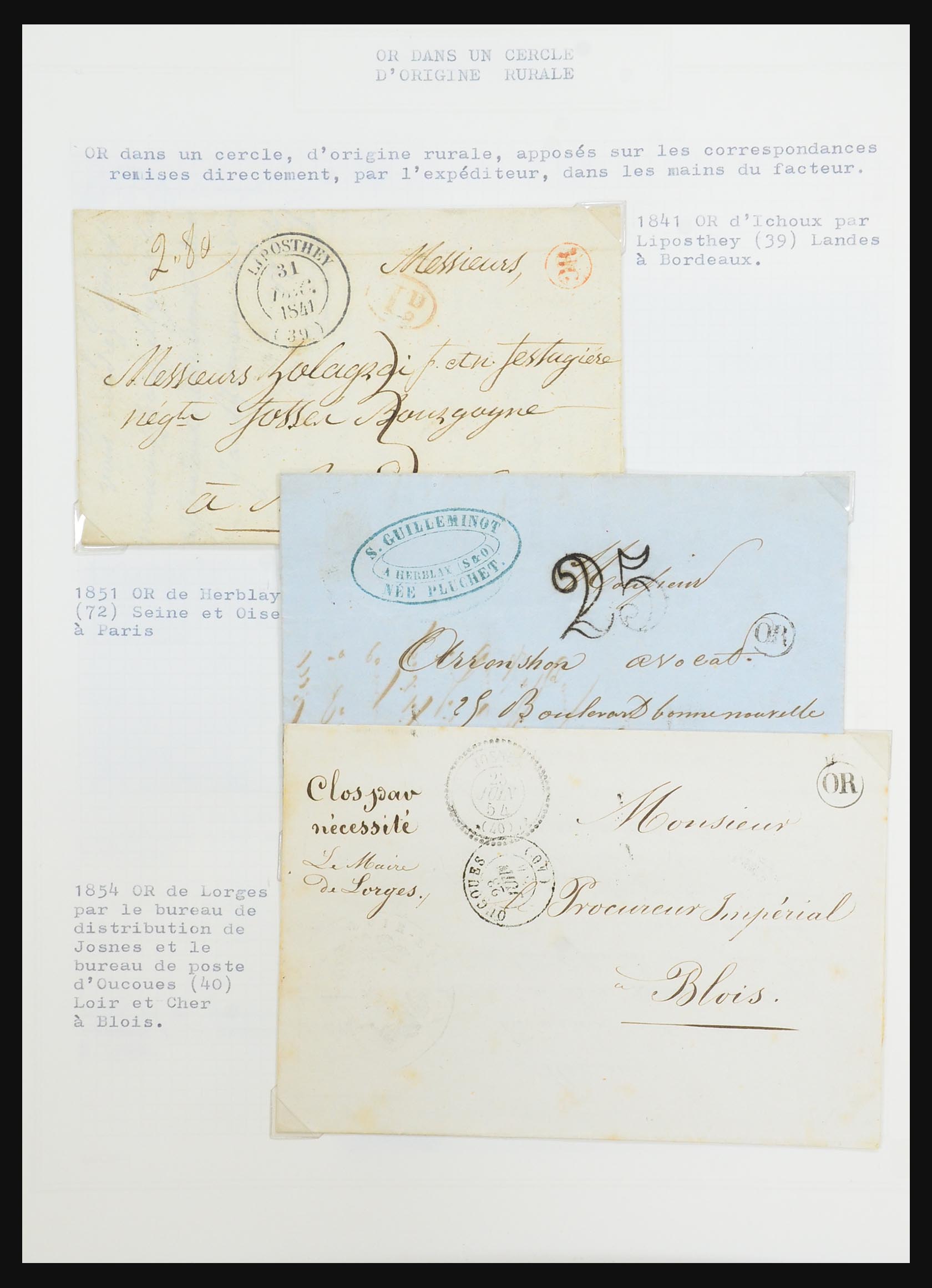 31526 066 - 31526 Frankrijk brieven en stempels 1725 (!)-1900.