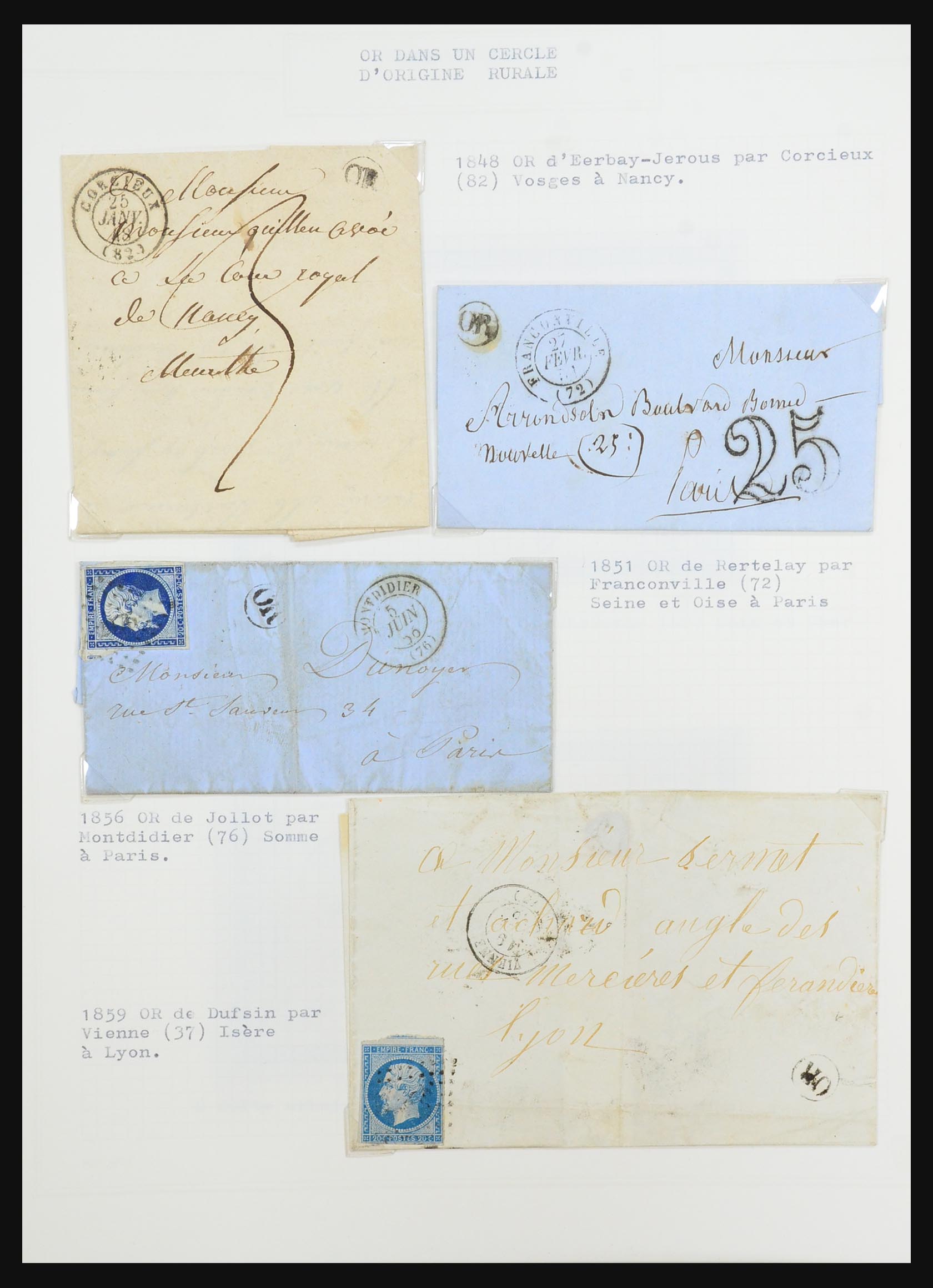 31526 067 - 31526 Frankrijk brieven en stempels 1725 (!)-1900.