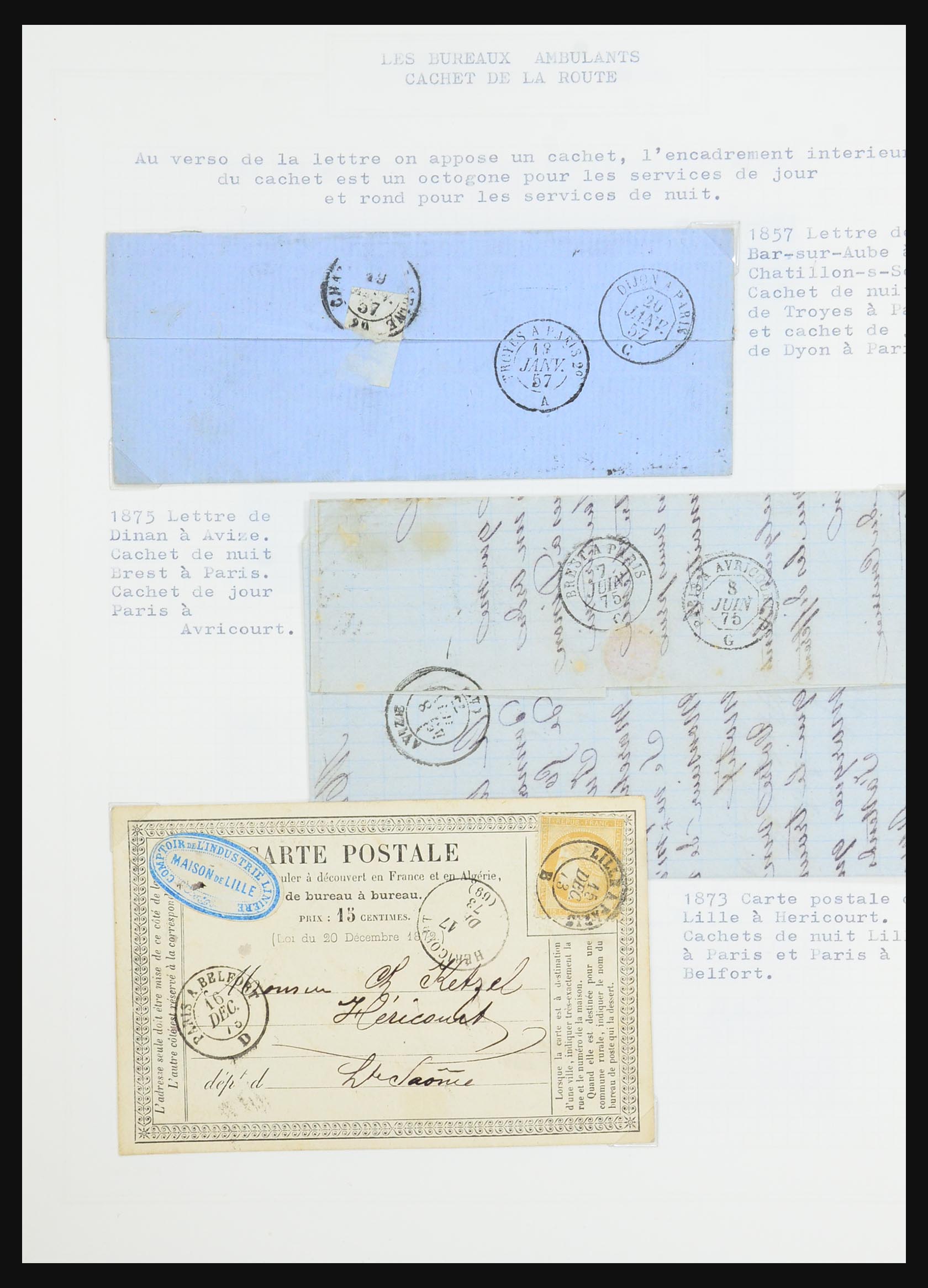 31526 072 - 31526 Frankrijk brieven en stempels 1725 (!)-1900.