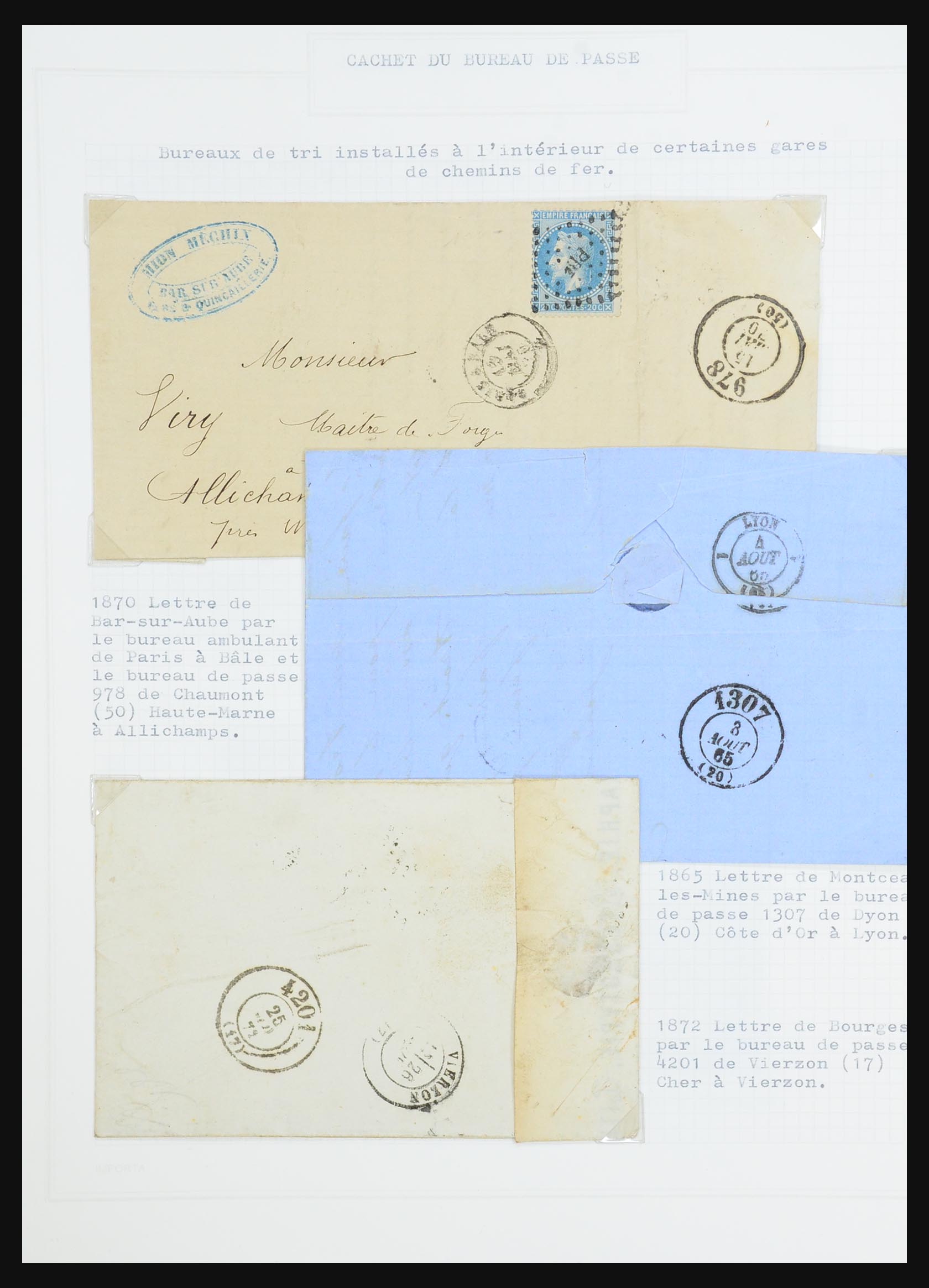 31526 074 - 31526 Frankrijk brieven en stempels 1725 (!)-1900.