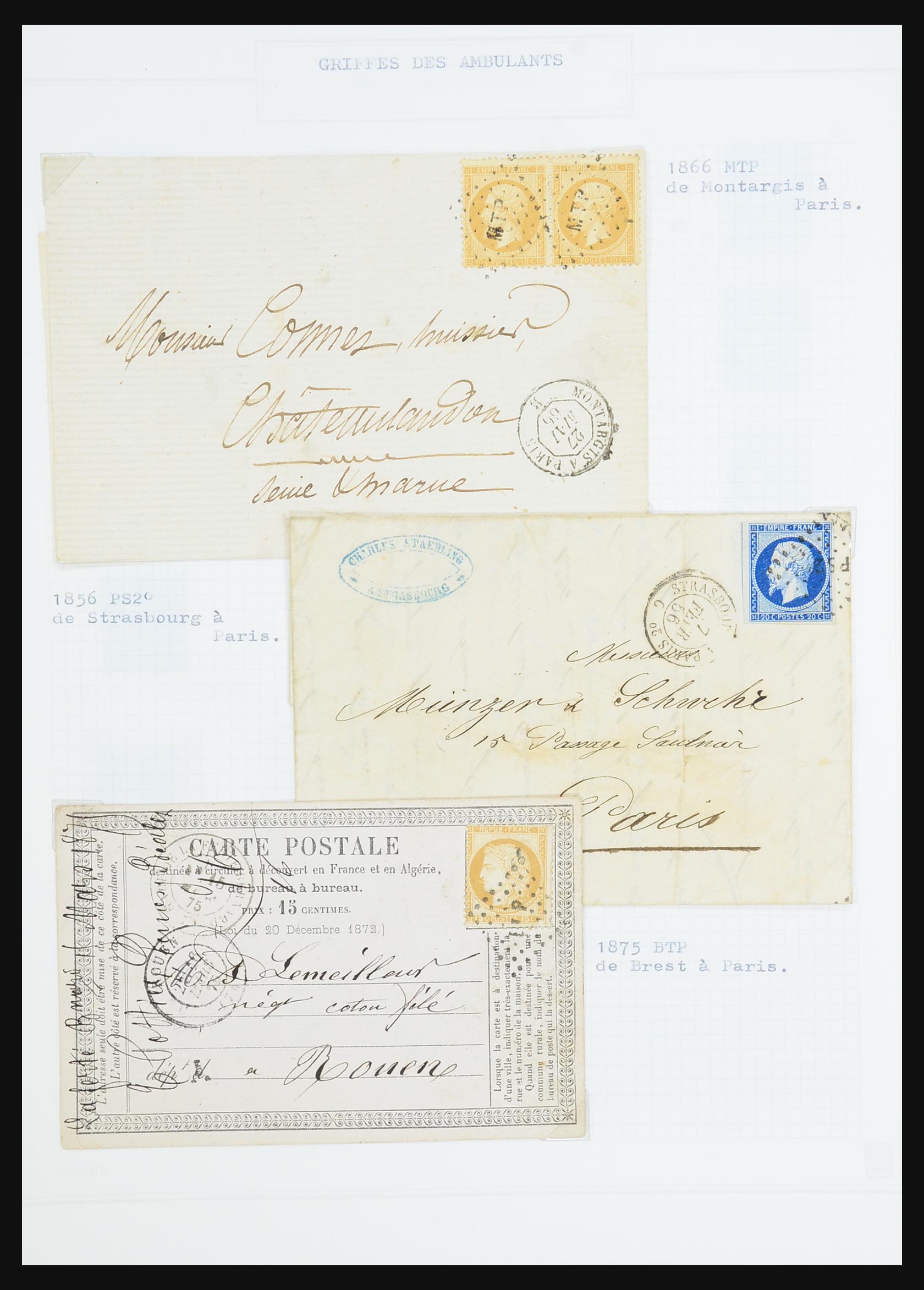 31526 077 - 31526 Frankrijk brieven en stempels 1725 (!)-1900.