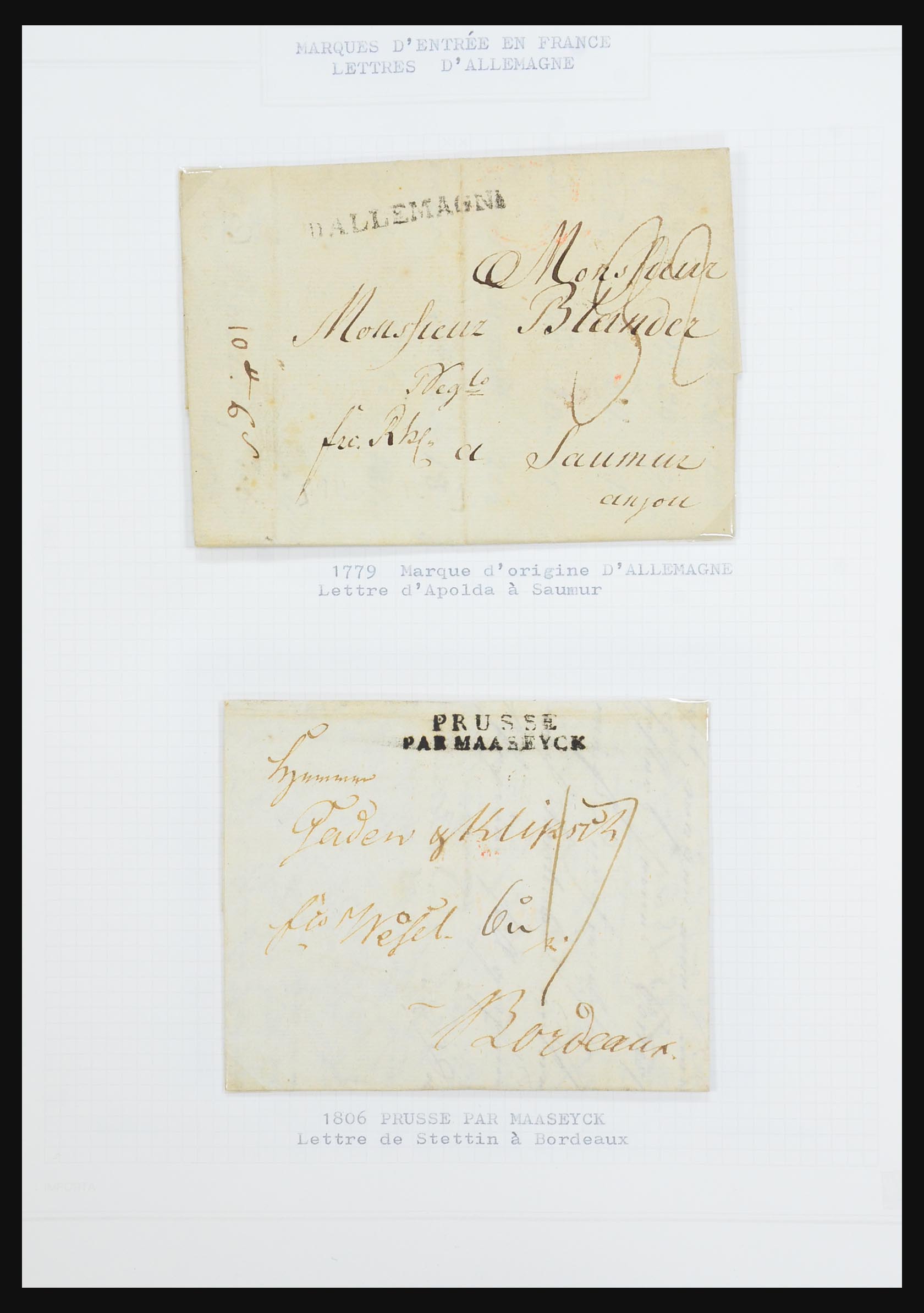 31526 090 - 31526 Frankrijk brieven en stempels 1725 (!)-1900.