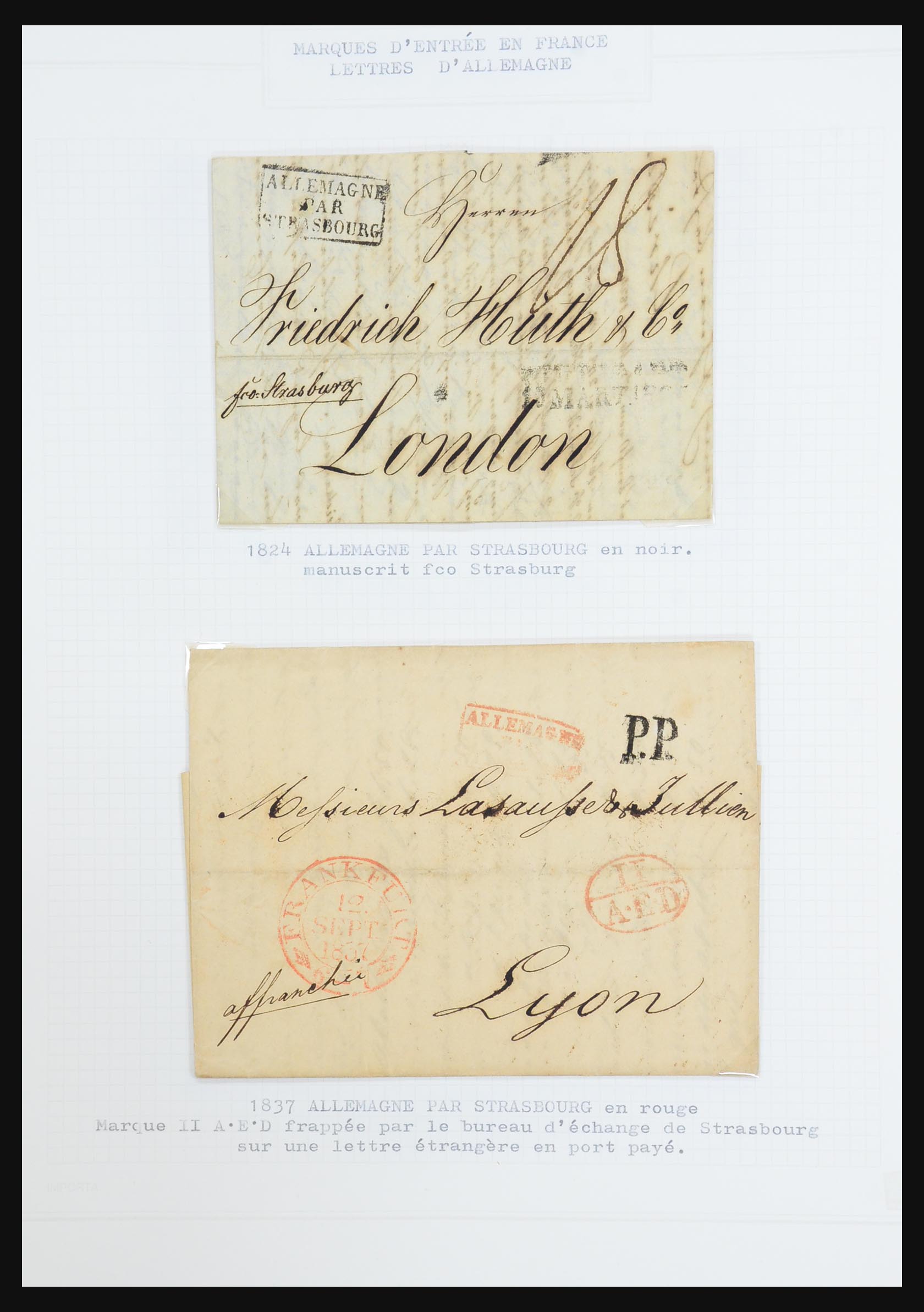 31526 091 - 31526 Frankrijk brieven en stempels 1725 (!)-1900.