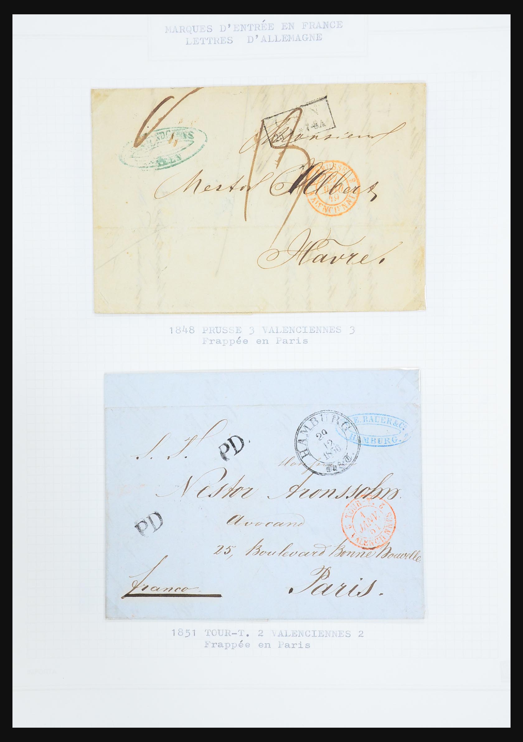 31526 092 - 31526 Frankrijk brieven en stempels 1725 (!)-1900.