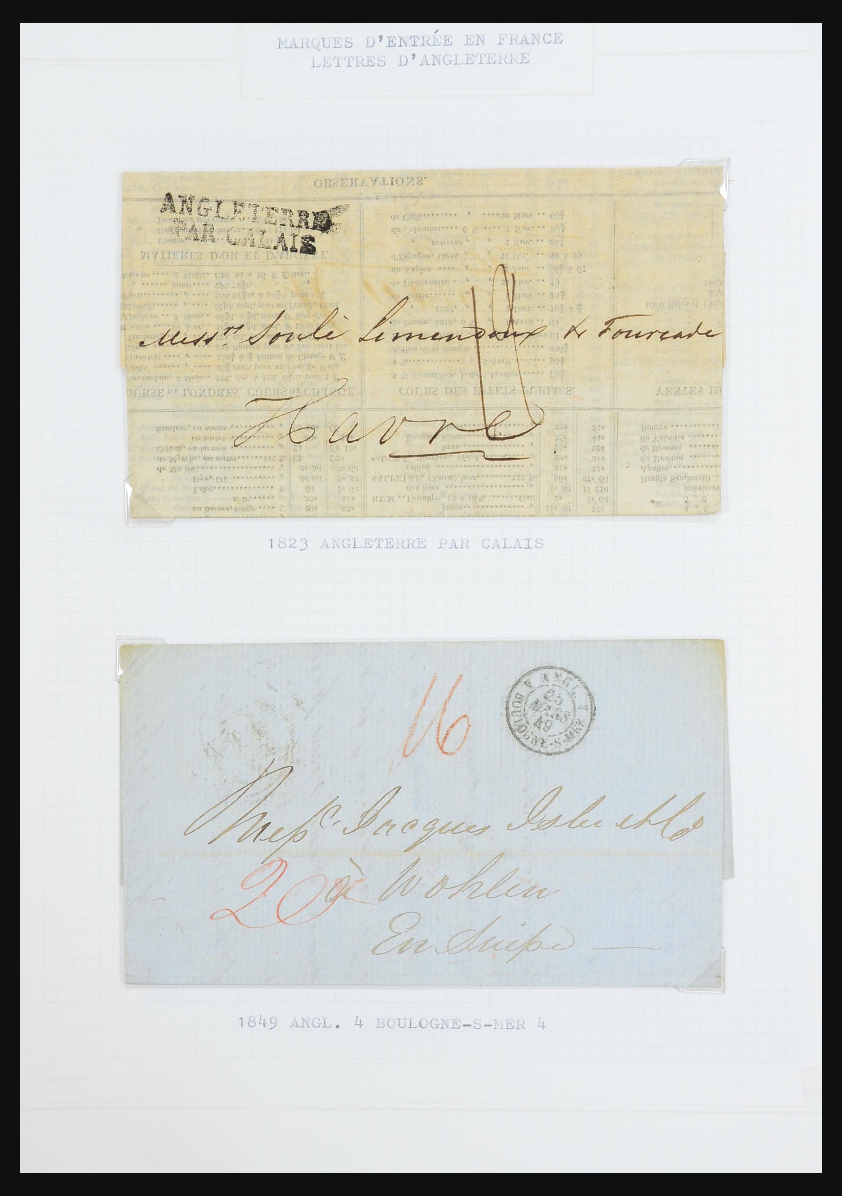 31526 093 - 31526 Frankrijk brieven en stempels 1725 (!)-1900.