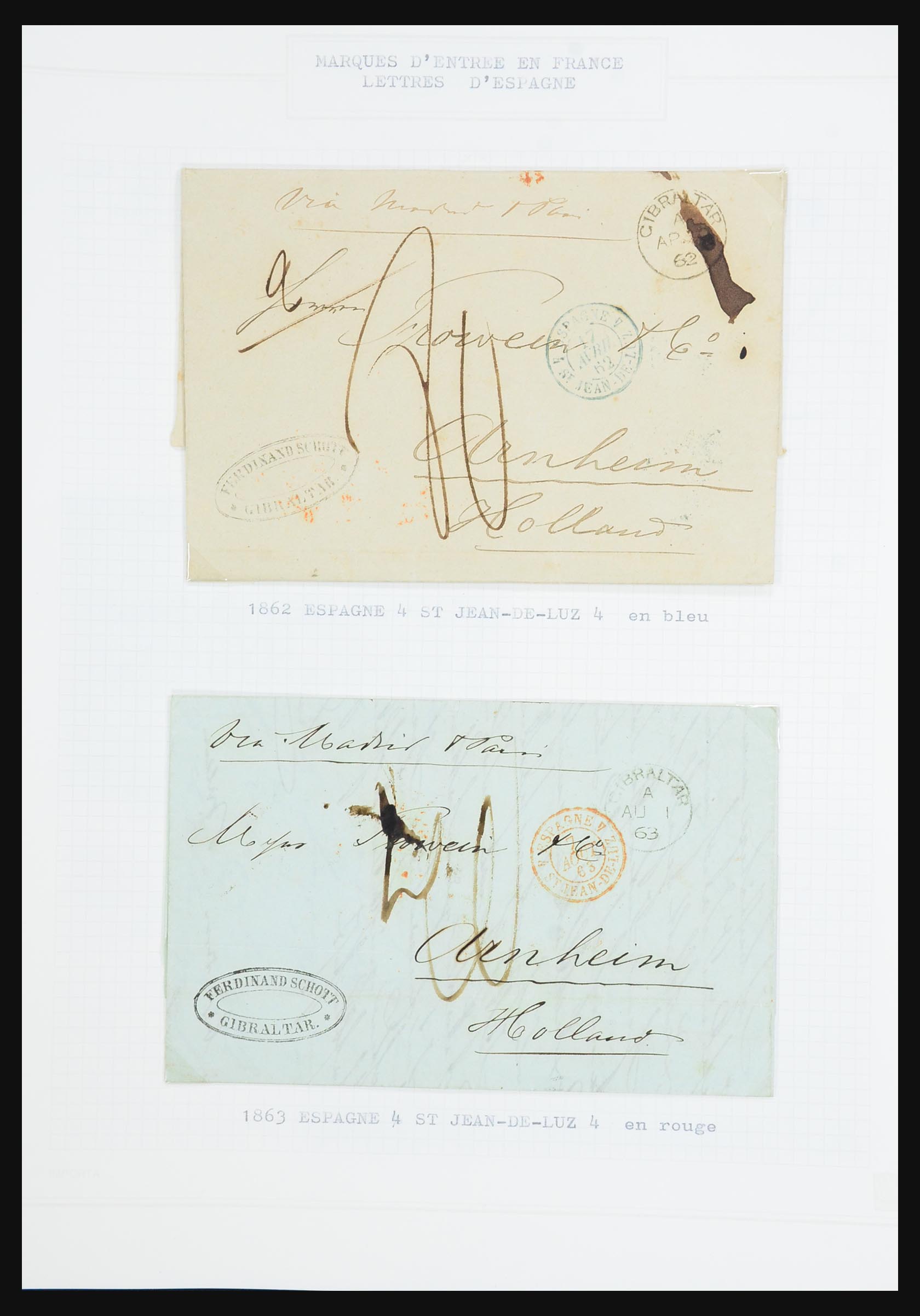31526 099 - 31526 Frankrijk brieven en stempels 1725 (!)-1900.