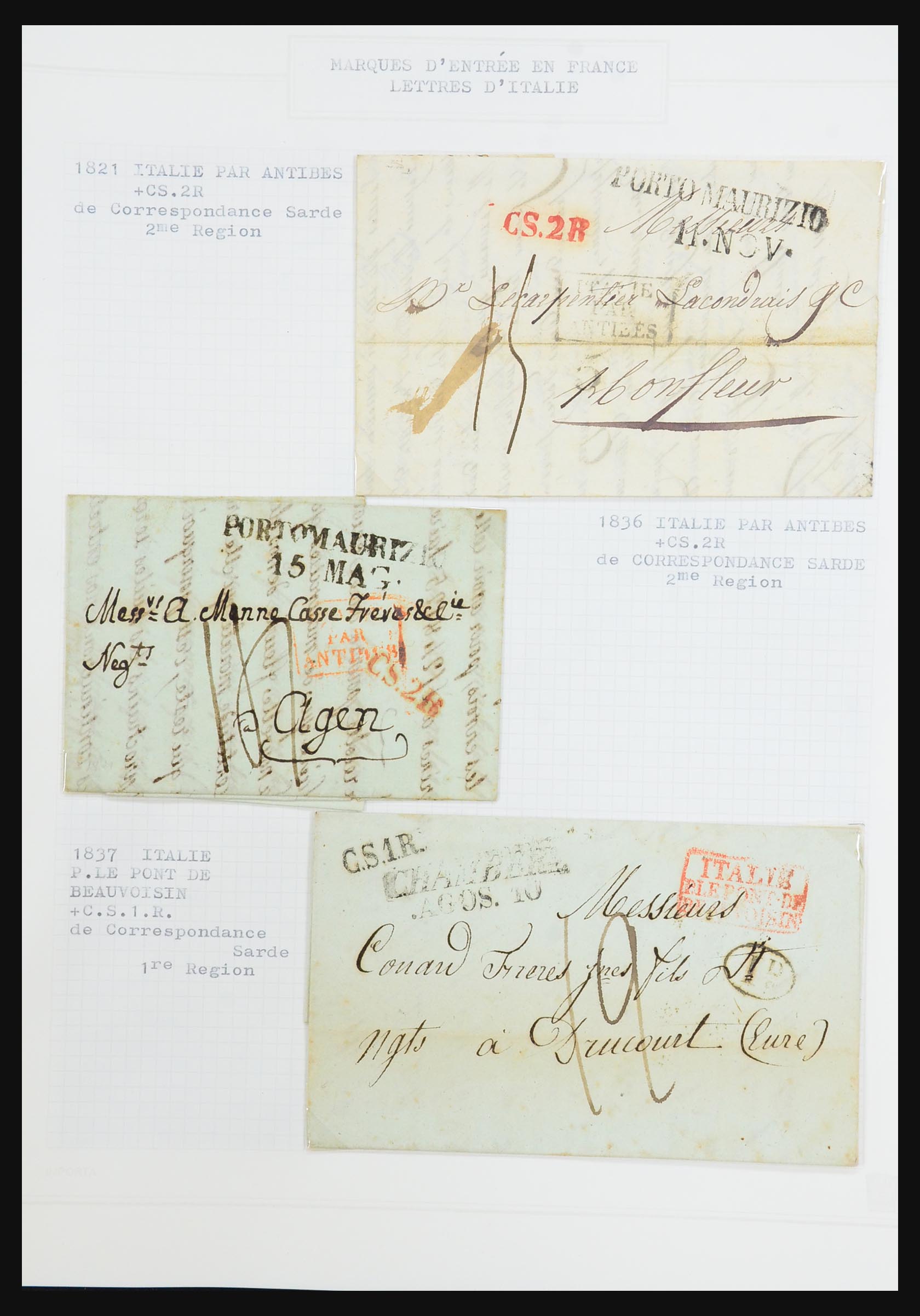 31526 100 - 31526 Frankrijk brieven en stempels 1725 (!)-1900.