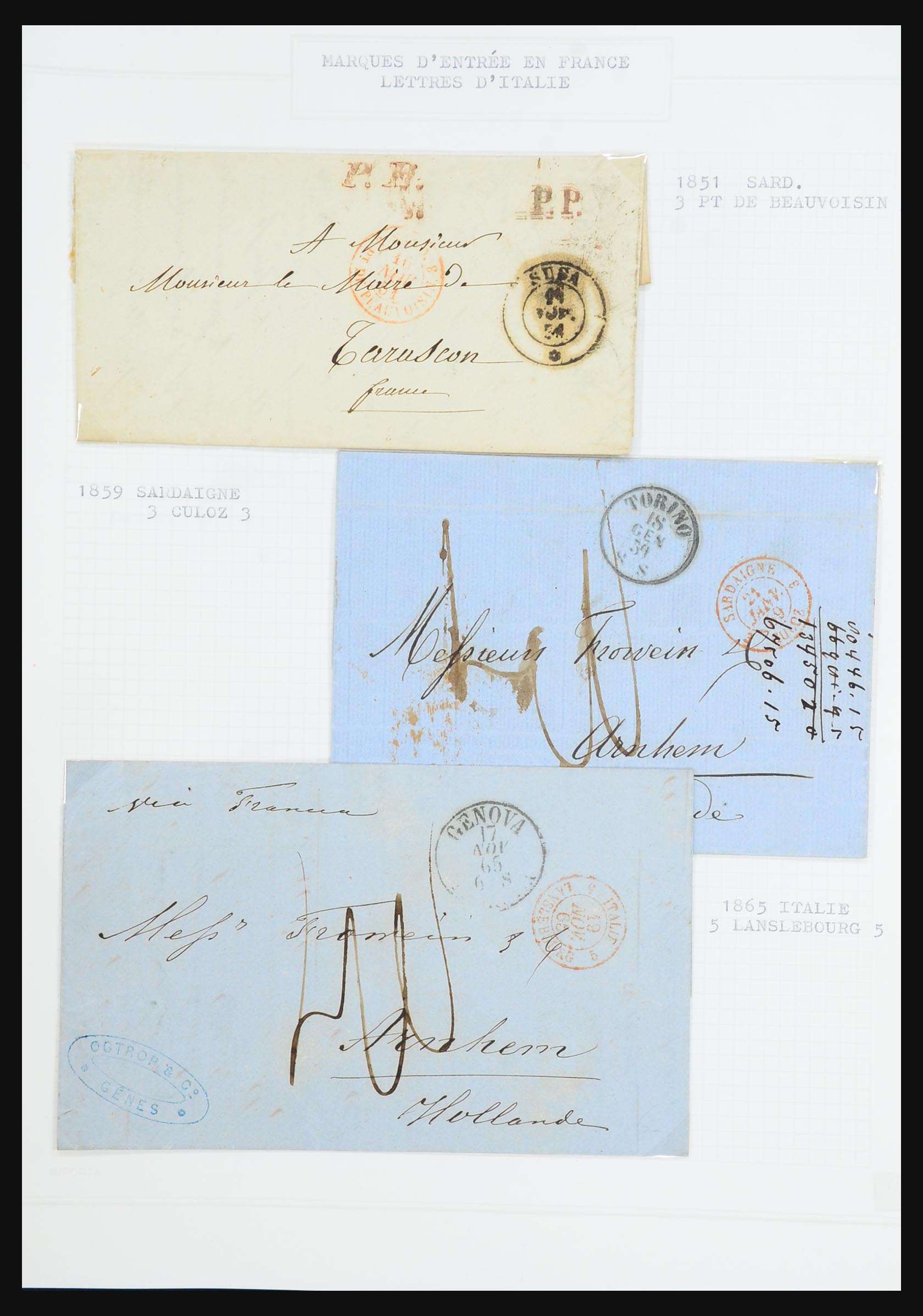 31526 101 - 31526 Frankrijk brieven en stempels 1725 (!)-1900.