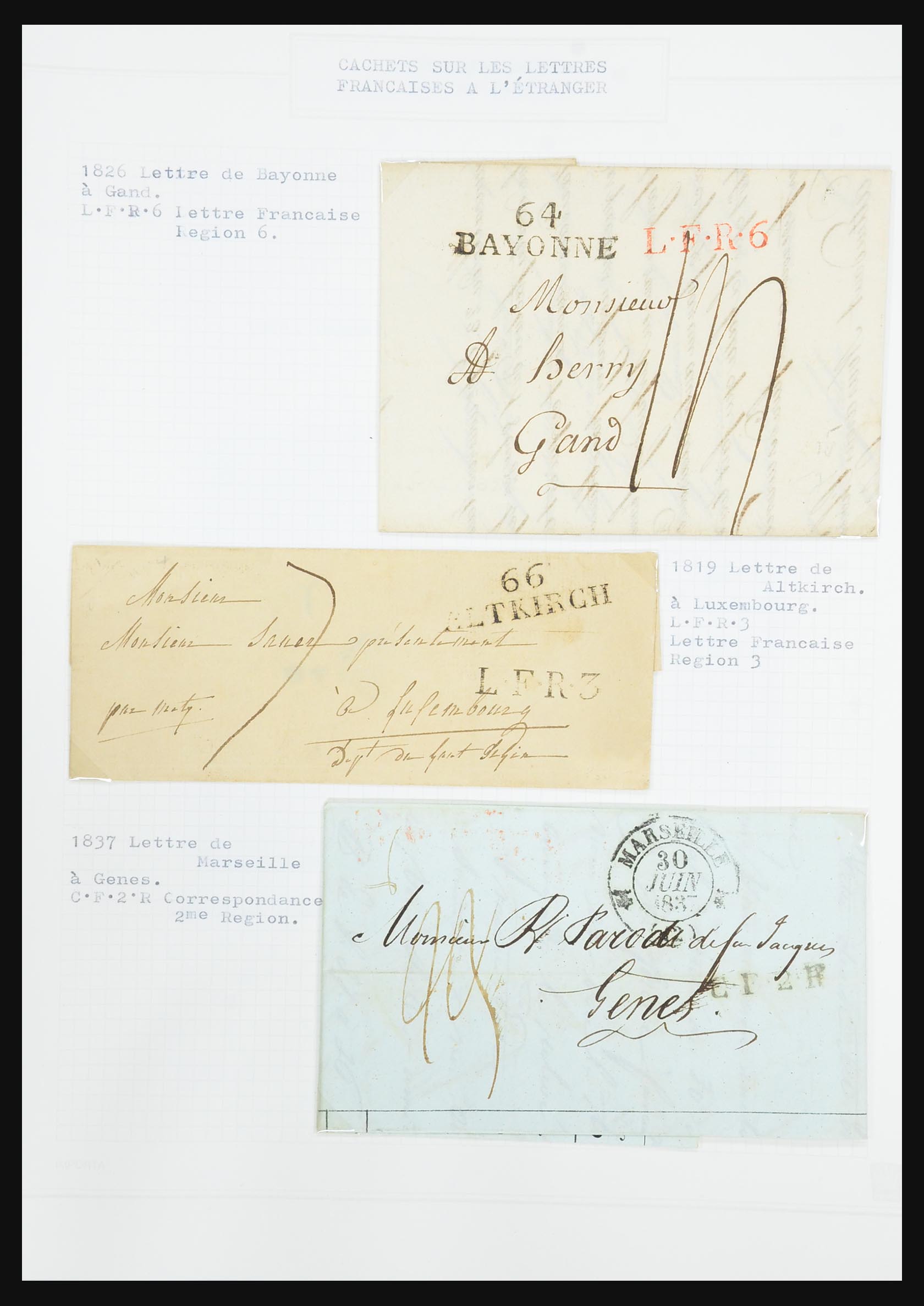 31526 106 - 31526 Frankrijk brieven en stempels 1725 (!)-1900.