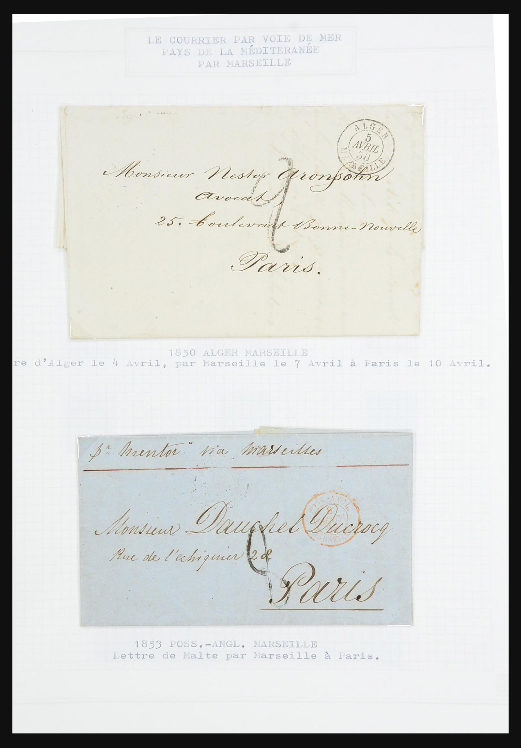 31526 109 - 31526 Frankrijk brieven en stempels 1725 (!)-1900.