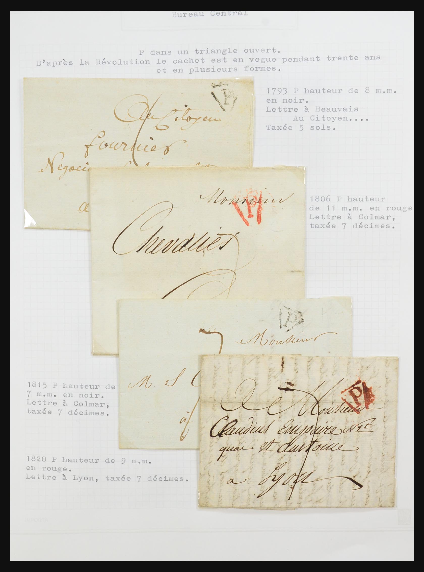 31526 116 - 31526 Frankrijk brieven en stempels 1725 (!)-1900.