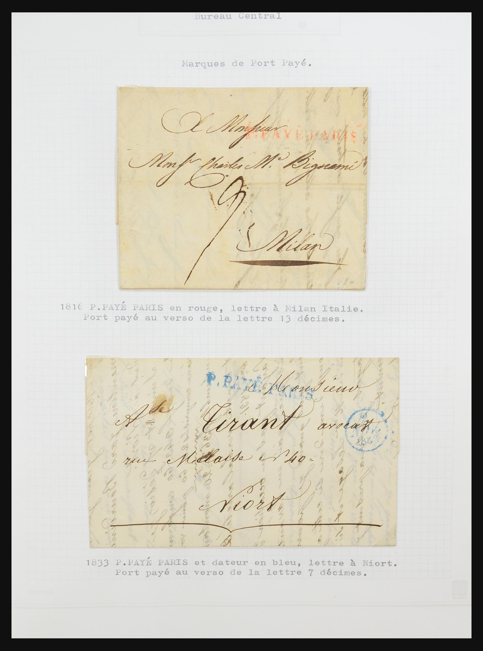 31526 117 - 31526 Frankrijk brieven en stempels 1725 (!)-1900.