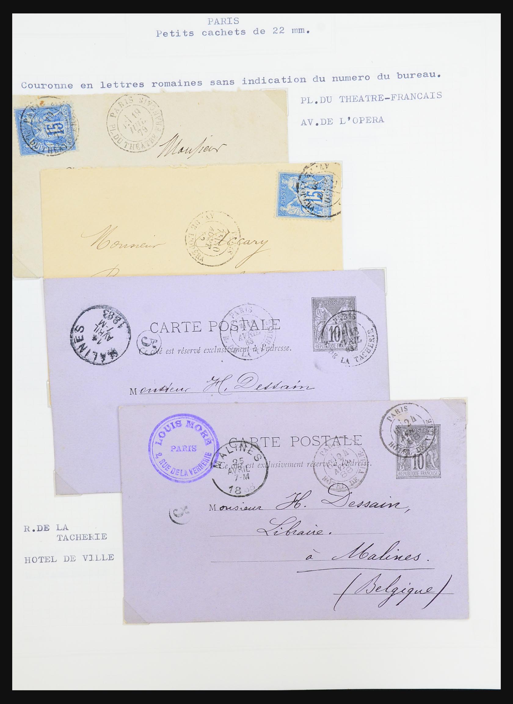 31526 198 - 31526 Frankrijk brieven en stempels 1725 (!)-1900.