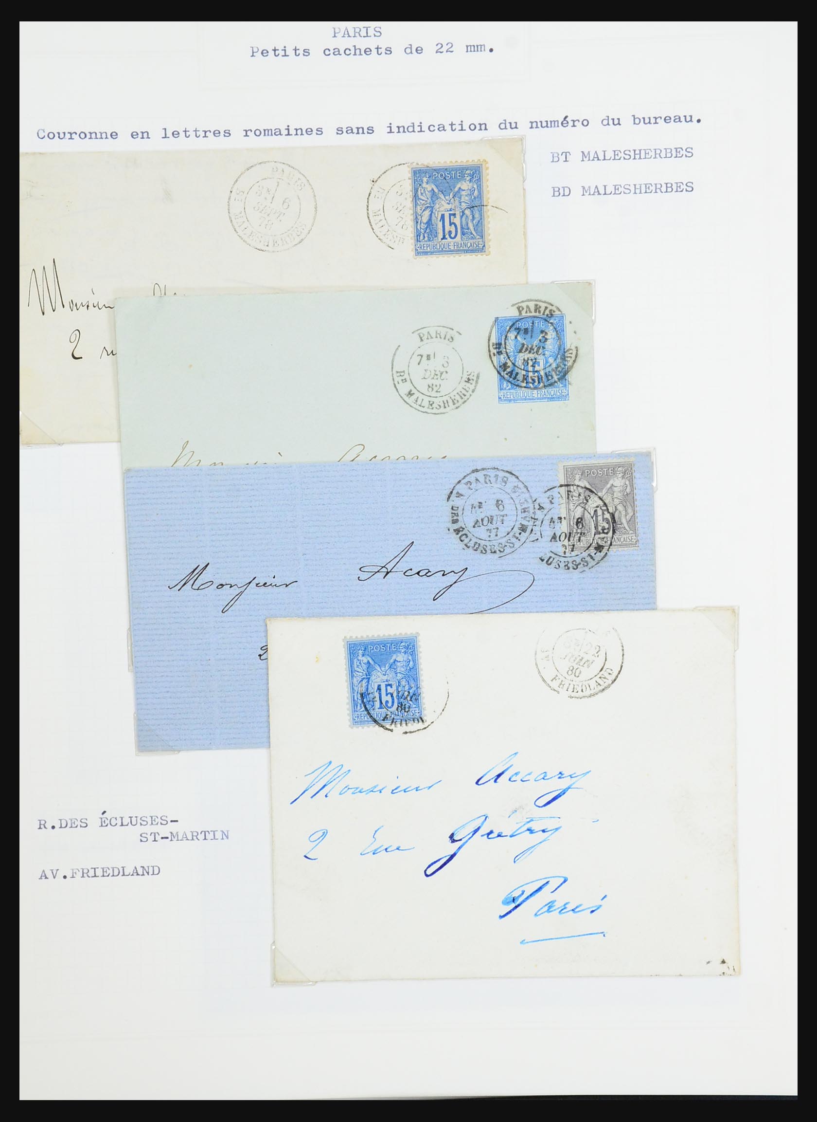 31526 203 - 31526 Frankrijk brieven en stempels 1725 (!)-1900.