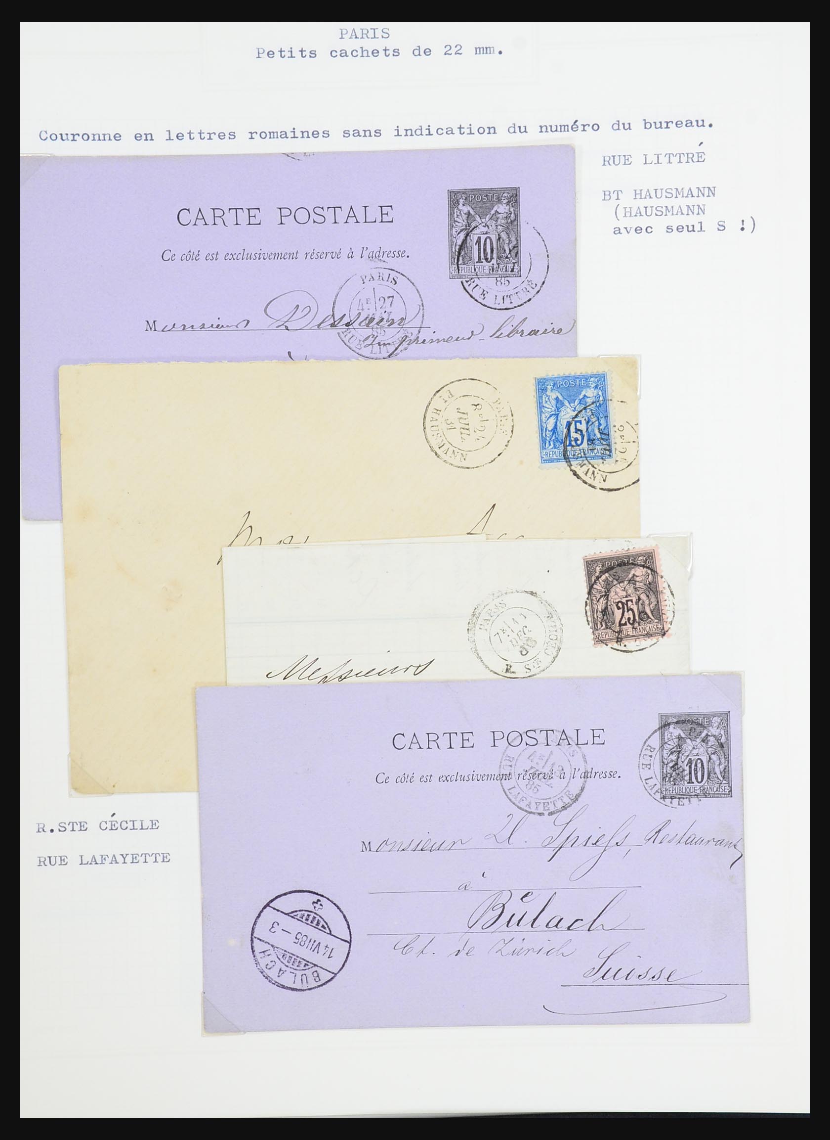 31526 204 - 31526 Frankrijk brieven en stempels 1725 (!)-1900.