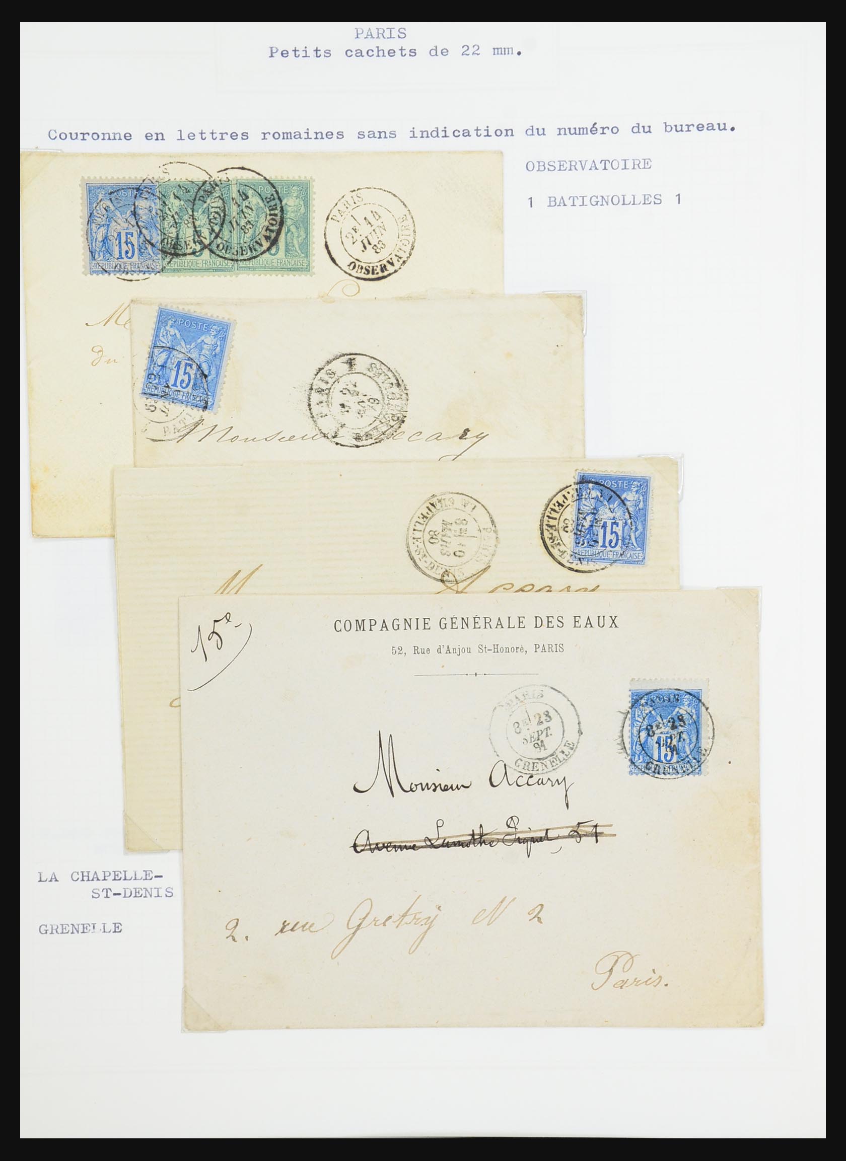 31526 205 - 31526 Frankrijk brieven en stempels 1725 (!)-1900.