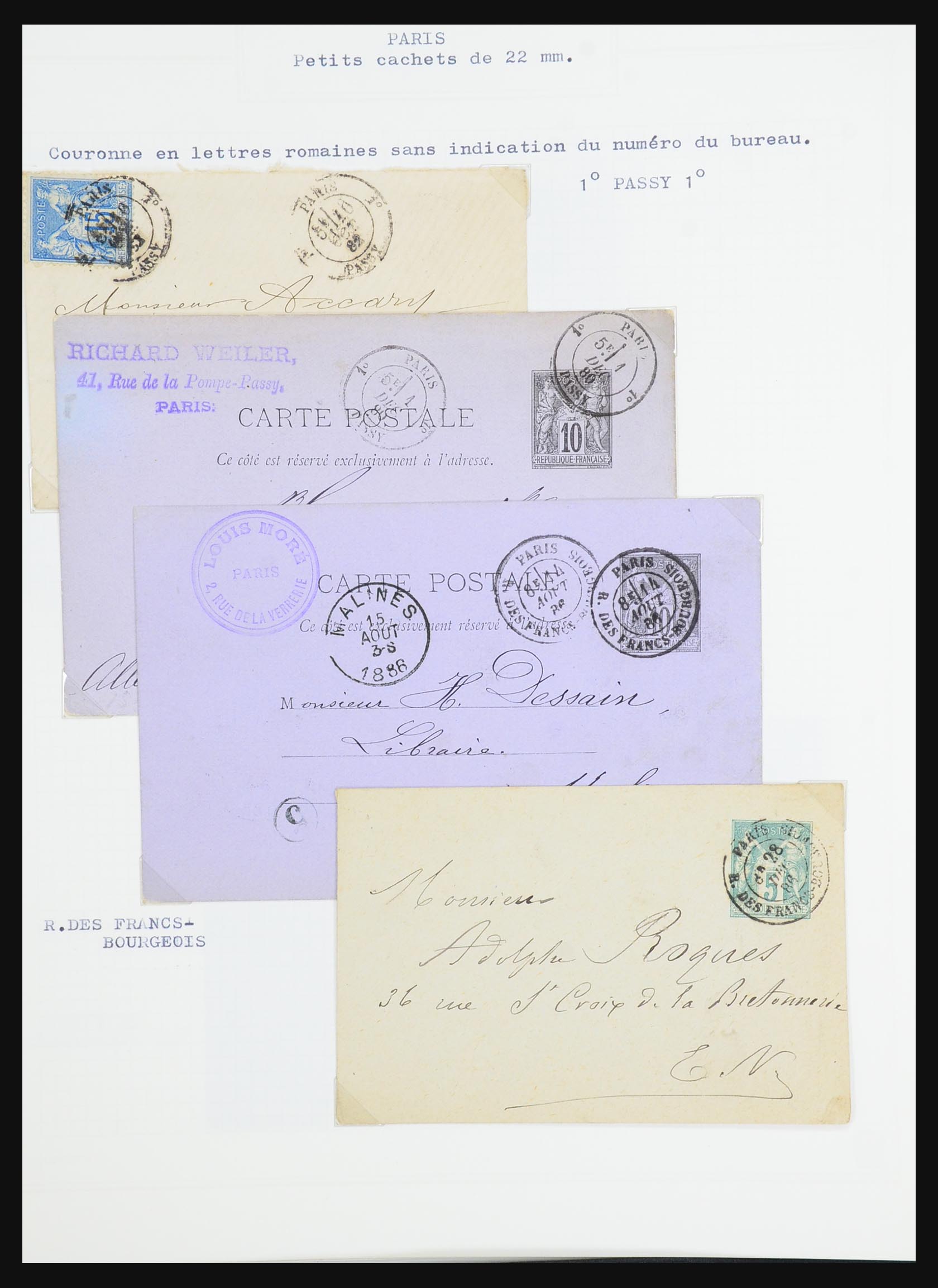 31526 206 - 31526 Frankrijk brieven en stempels 1725 (!)-1900.
