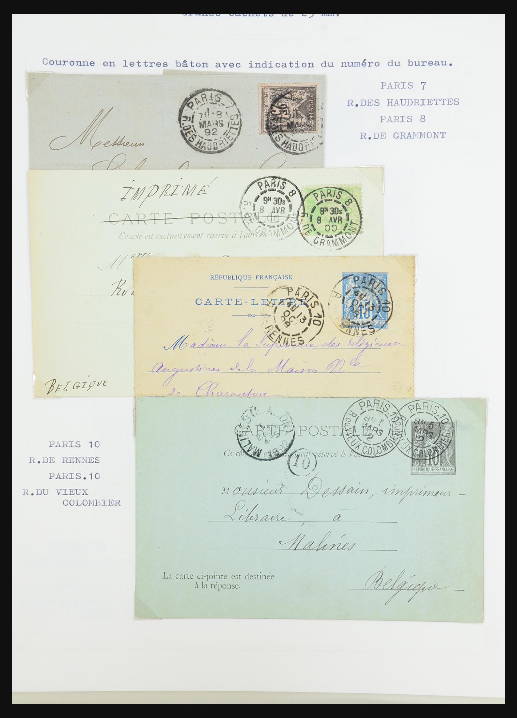 31526 212 - 31526 Frankrijk brieven en stempels 1725 (!)-1900.