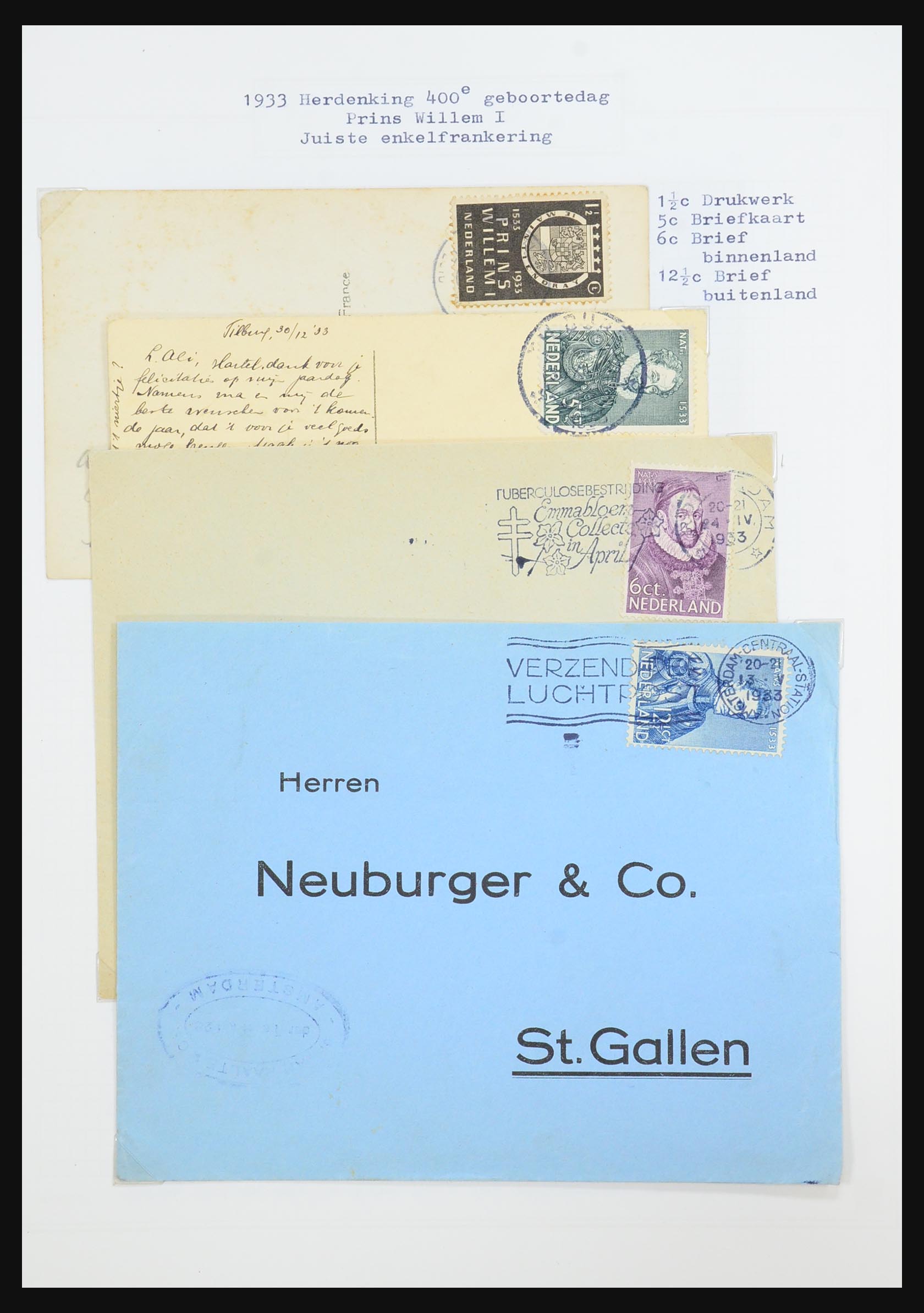 31528 089 - 31528 Nederland brieven 1853-1953.