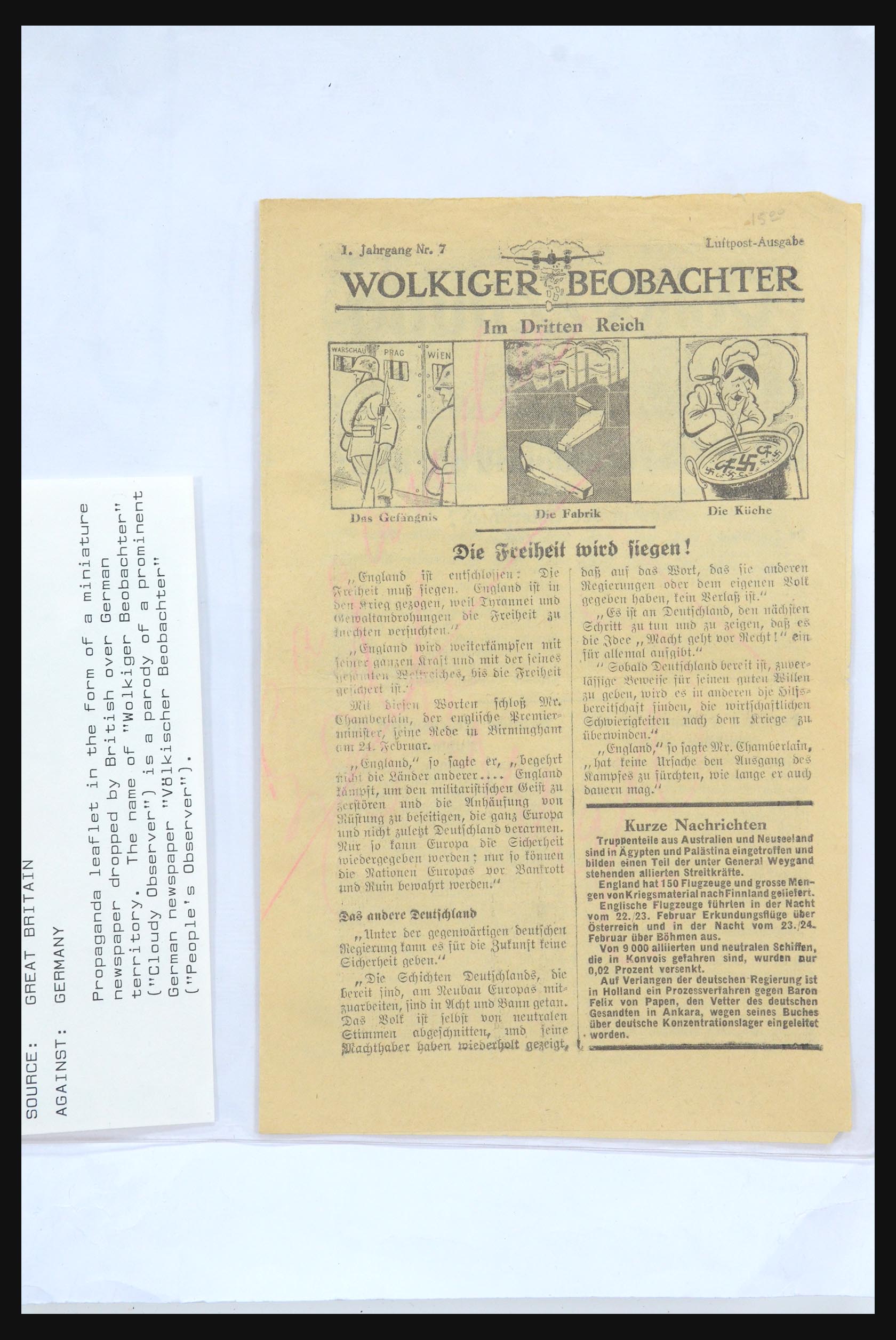 31542 009 - 31542 Germany propaganda and war forgeries 1940-1945.