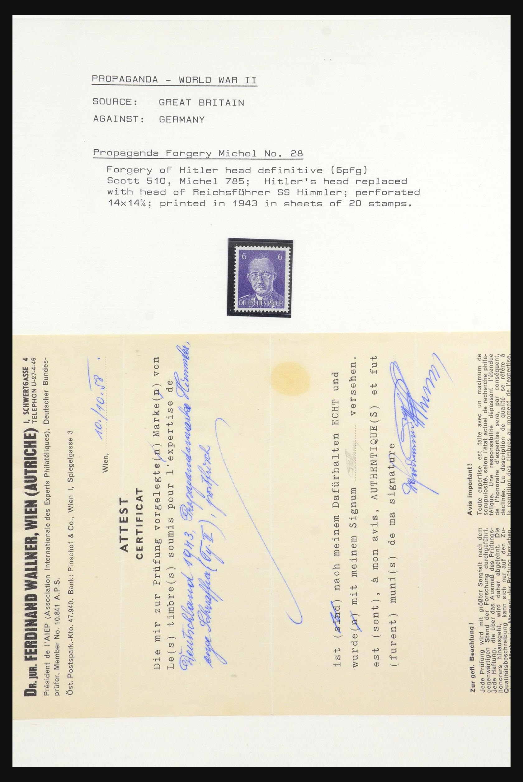 31542 026 - 31542 Germany propaganda and war forgeries 1940-1945.