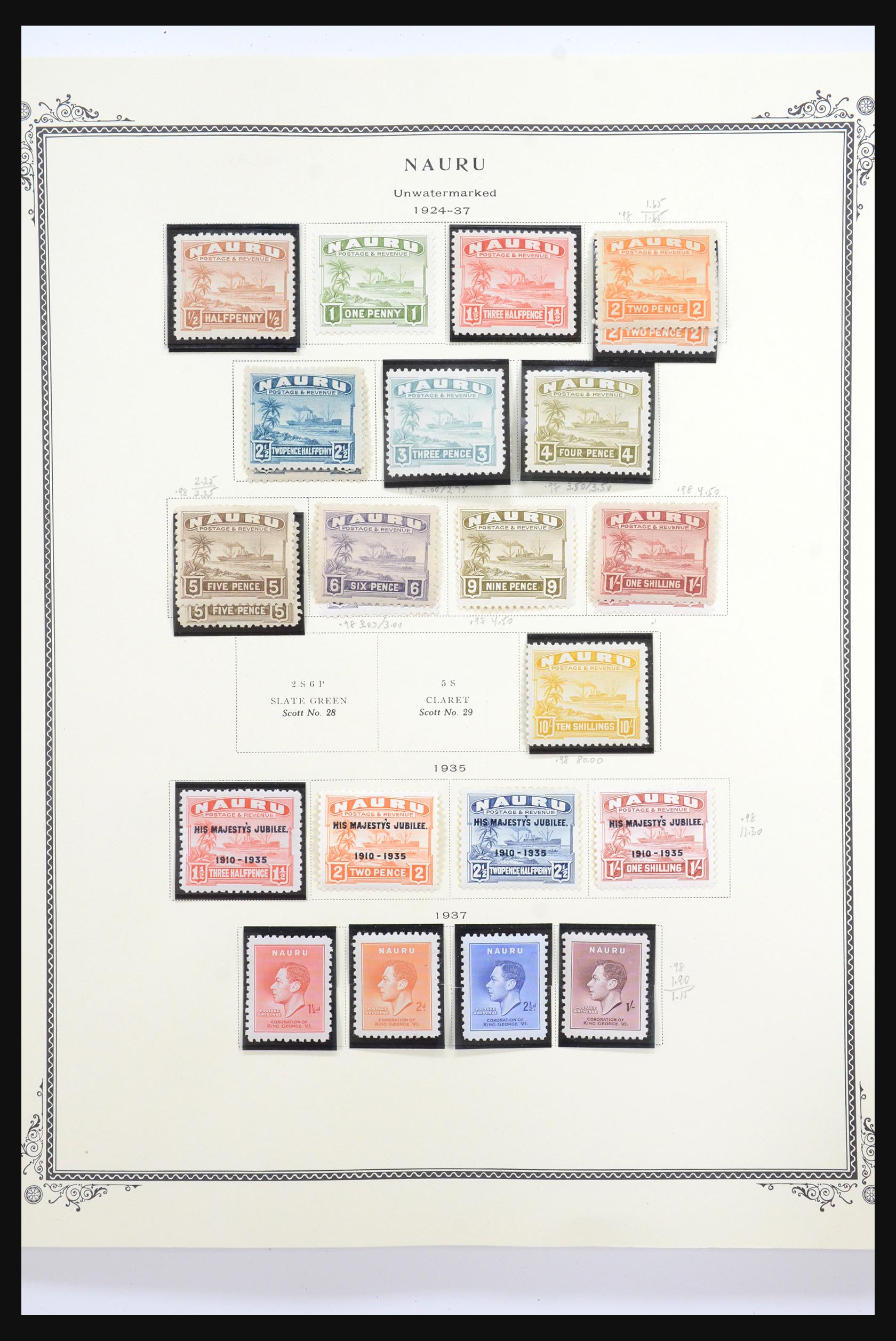 31543 002 - 31543 Nauru en Nieuw Hebriden 1908-1993.