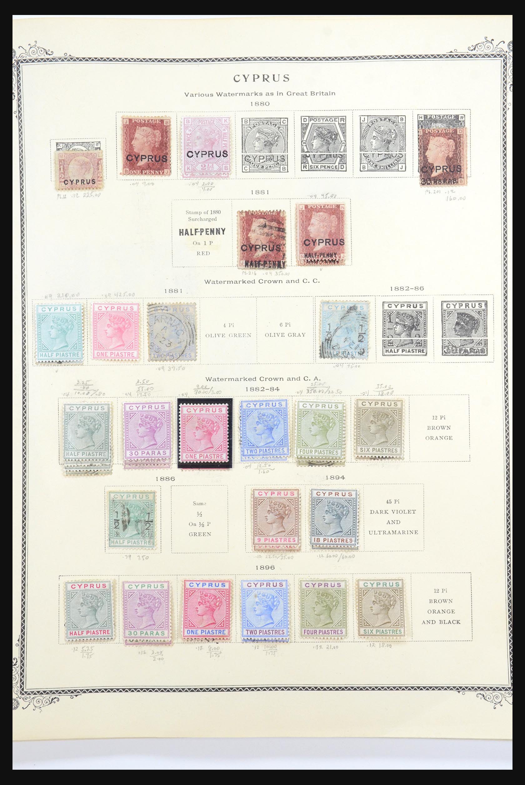 31560 001 - 31560 Cyprus 1880-1991.