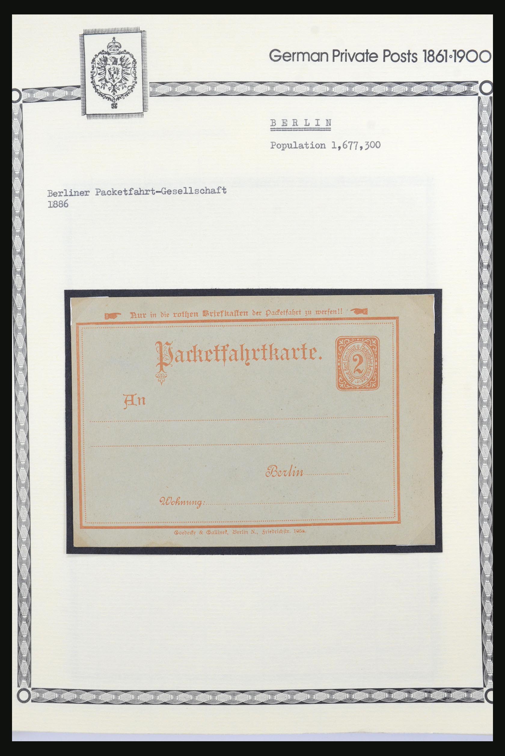 31578 011 - 31578 Duitsland lokaalpost 1861-1900.