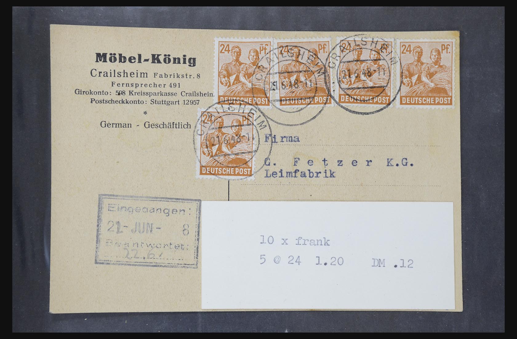 31581 012 - 31581 Germany covers and FDC's 1945-1981.
