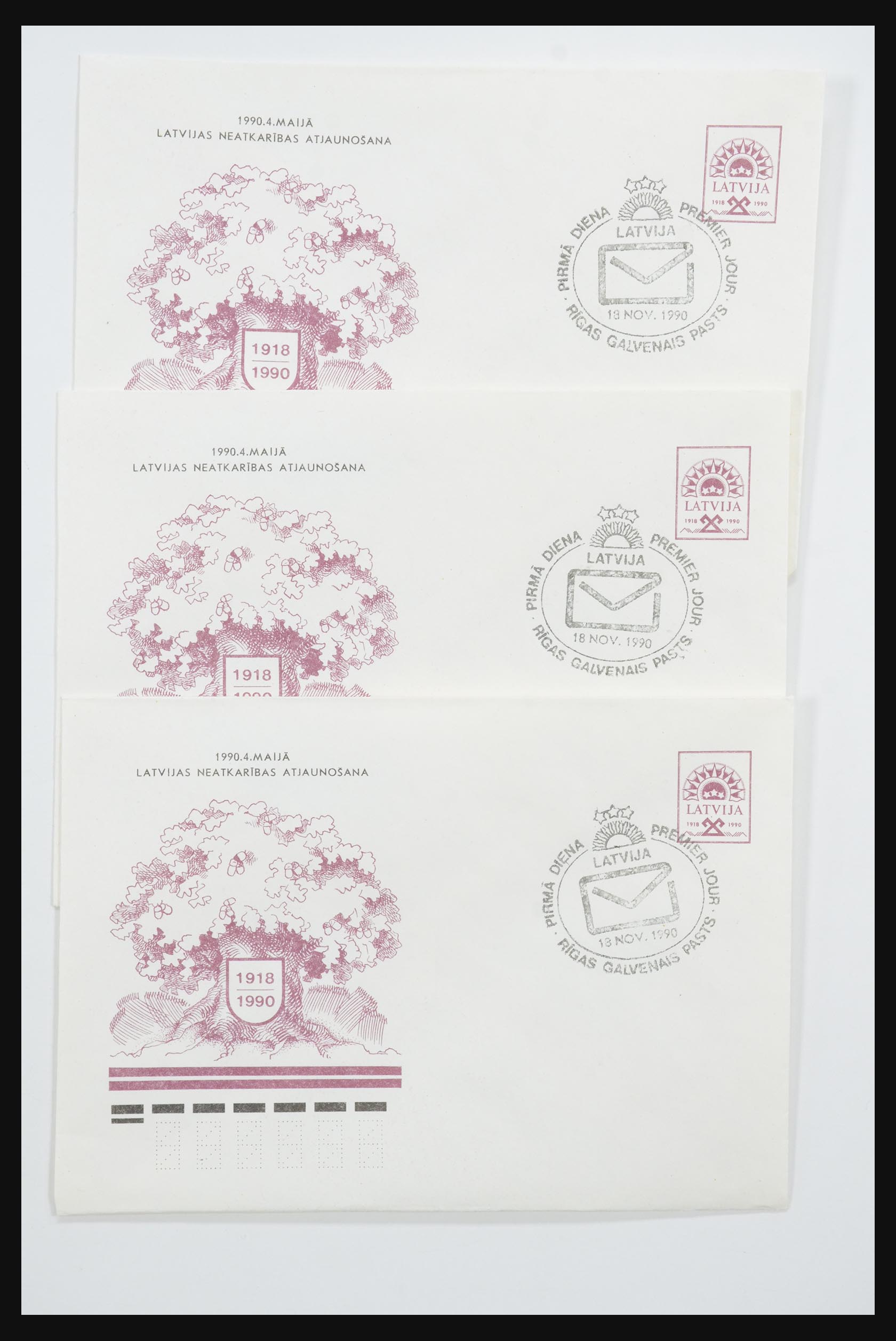 31584 001 - 31584 Letland brieven/FDC's en postwaardestukken 1990-1992.