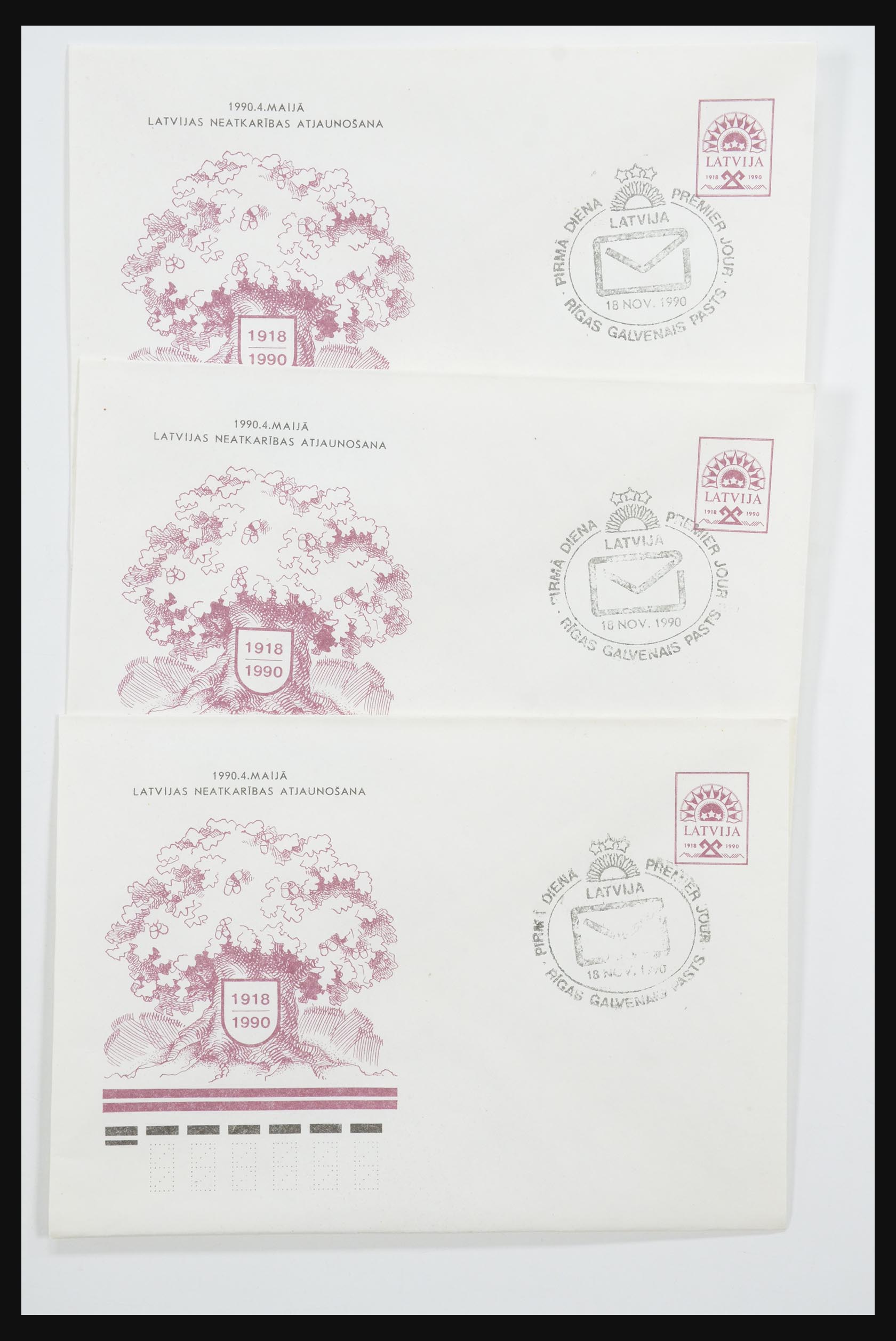 31584 002 - 31584 Letland brieven/FDC's en postwaardestukken 1990-1992.