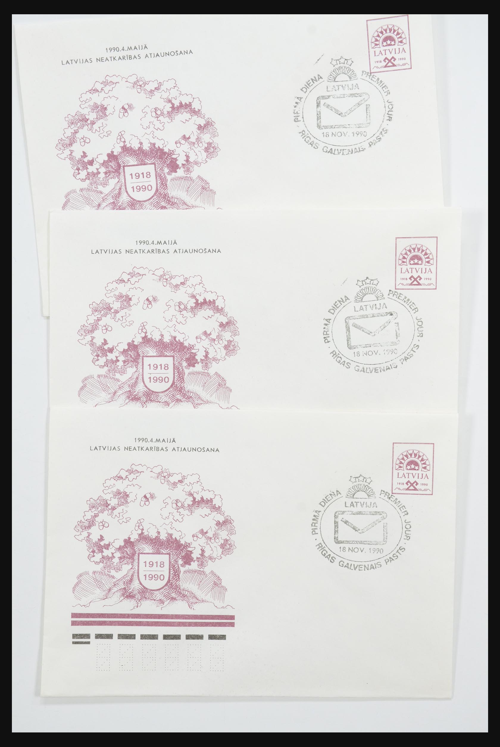 31584 003 - 31584 Letland brieven/FDC's en postwaardestukken 1990-1992.