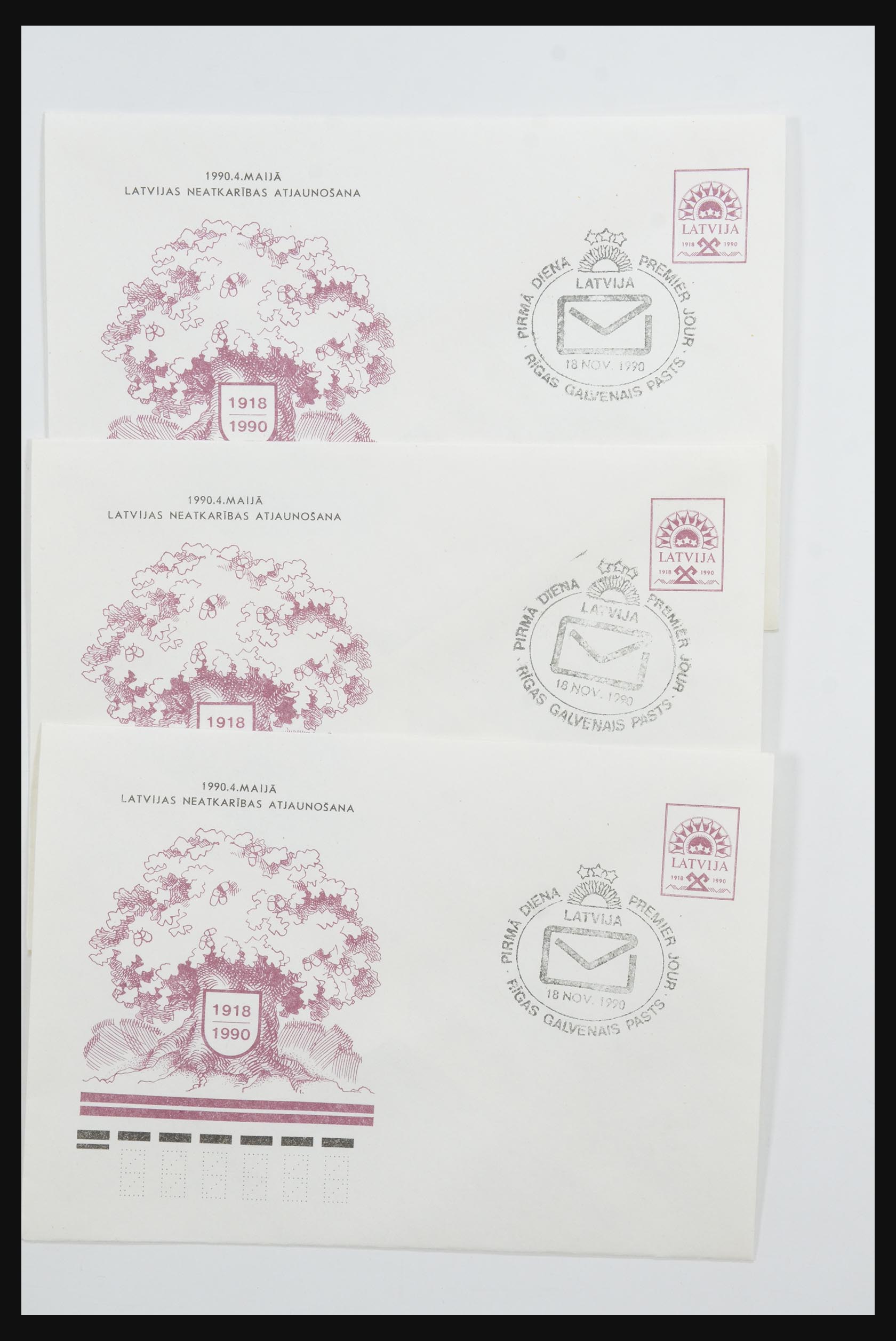 31584 004 - 31584 Letland brieven/FDC's en postwaardestukken 1990-1992.